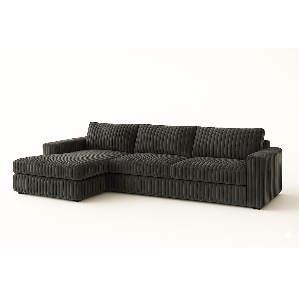 Minky Grey Two-Piece Chaise Sectional