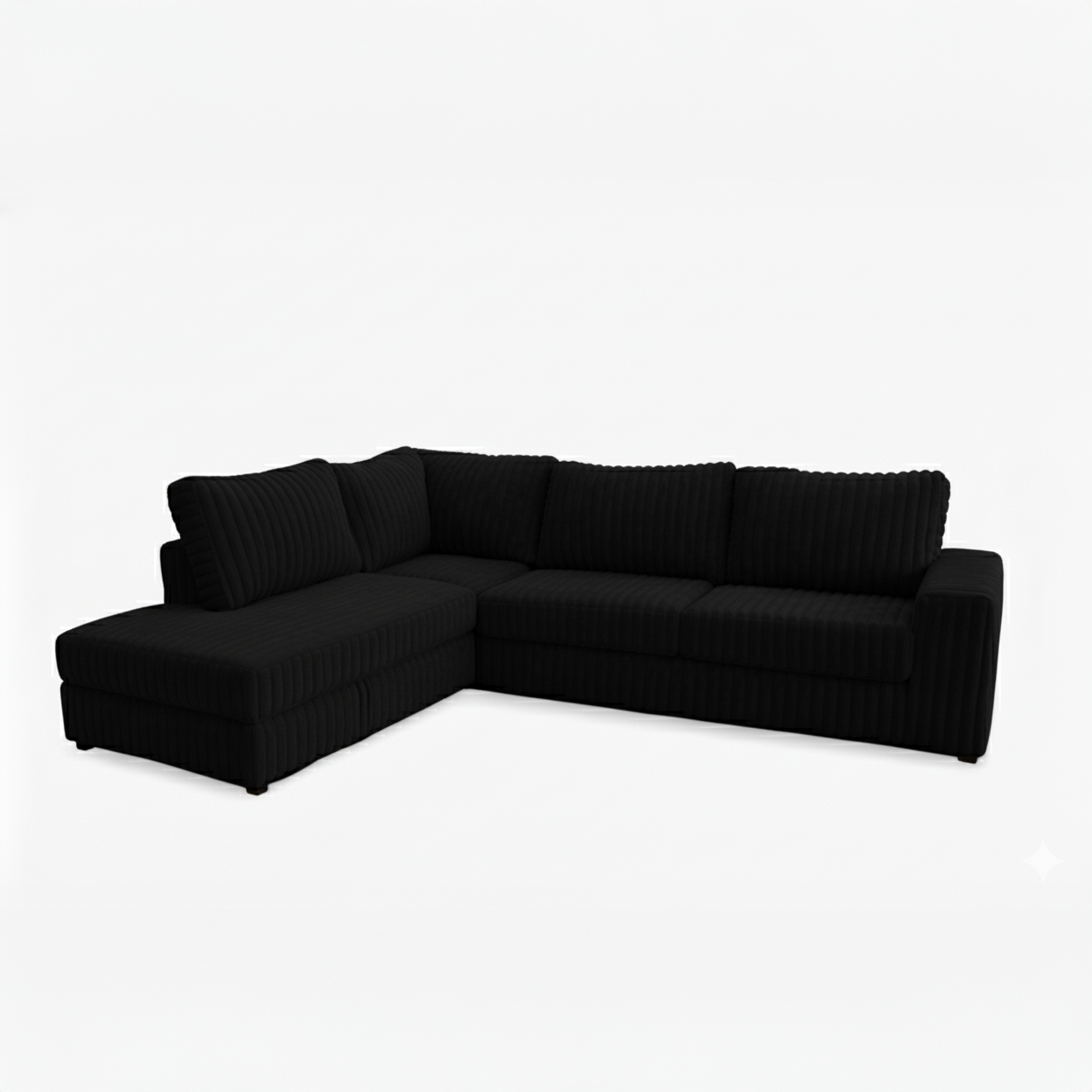 Minky Black Two-Piece Sectional