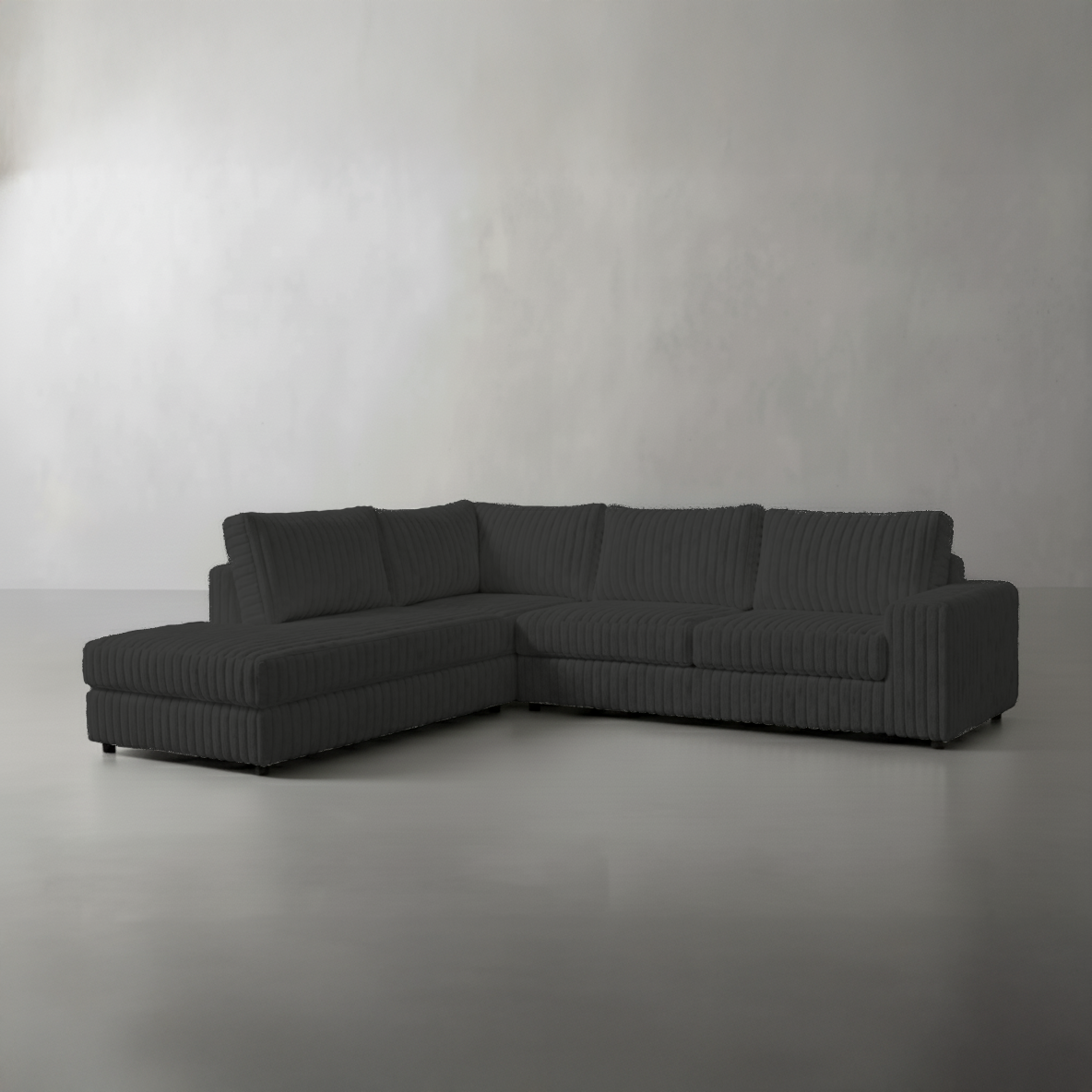 Minky Grey Two-Piece Sectional