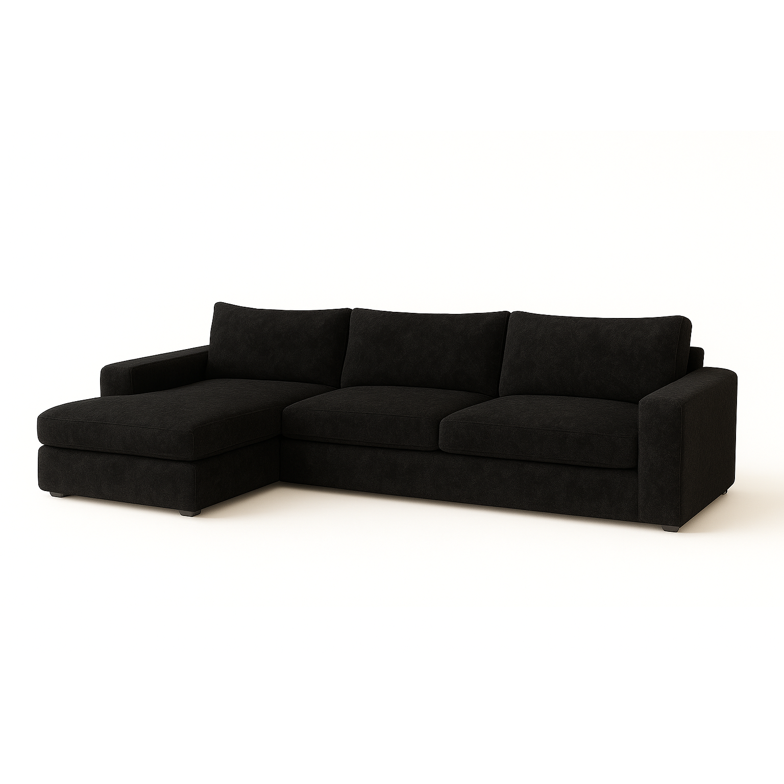Cuddle Black Two-Piece Chaise Sectional
