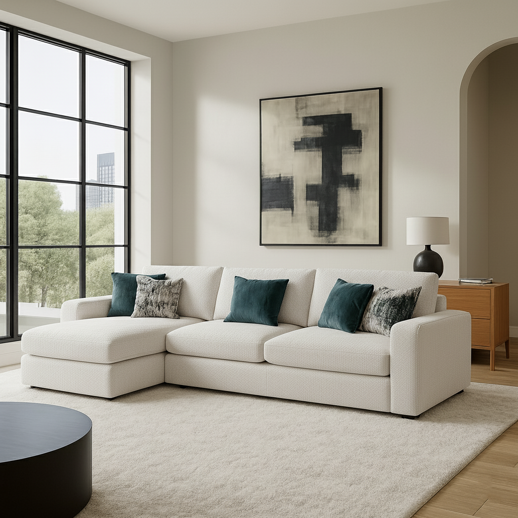 Cuddle Cream Two-Piece Chaise Sectional