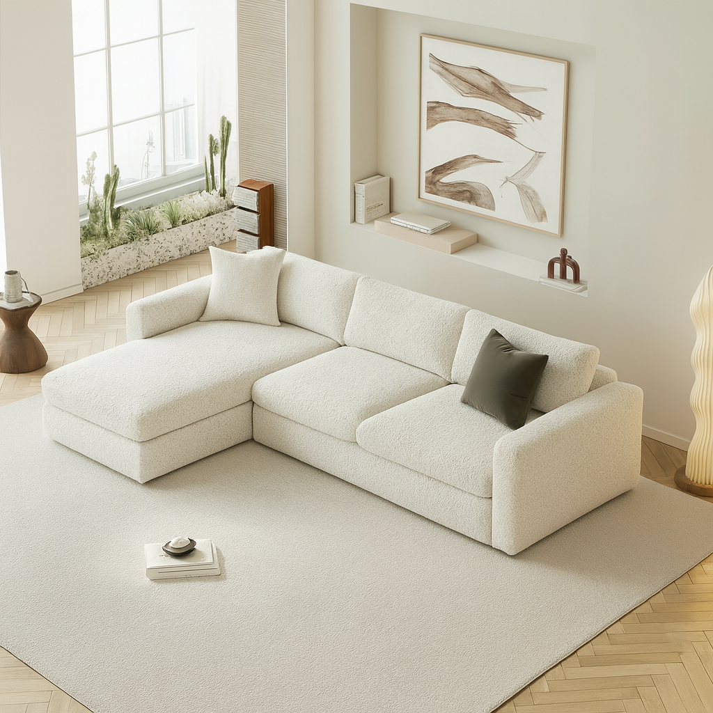 Cuddle Cream Two-Piece Chaise Sectional
