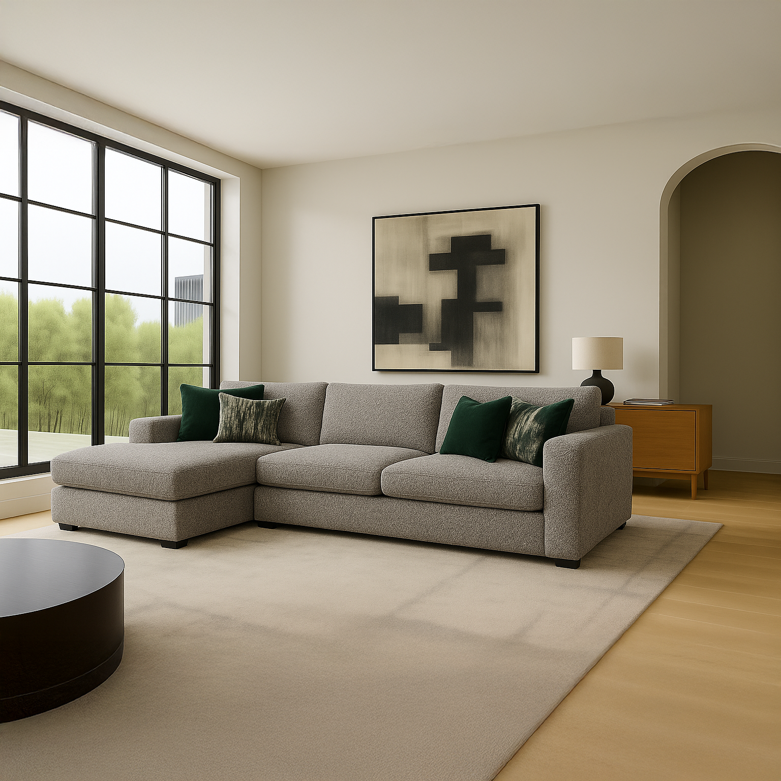 Cuddle Pewter Two-Piece Chaise Sectional