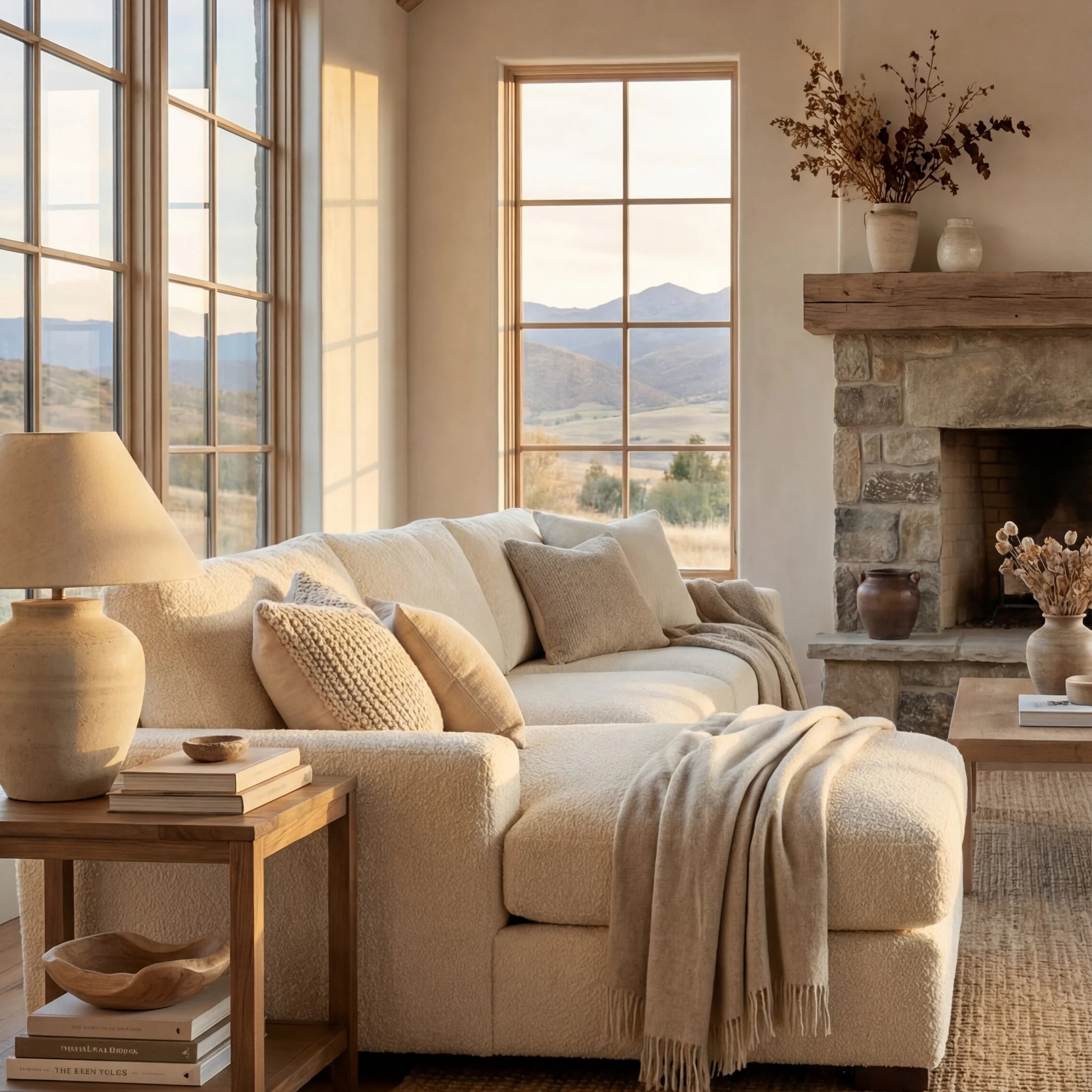 Cuddle Cream Two-Piece Chaise Sectional