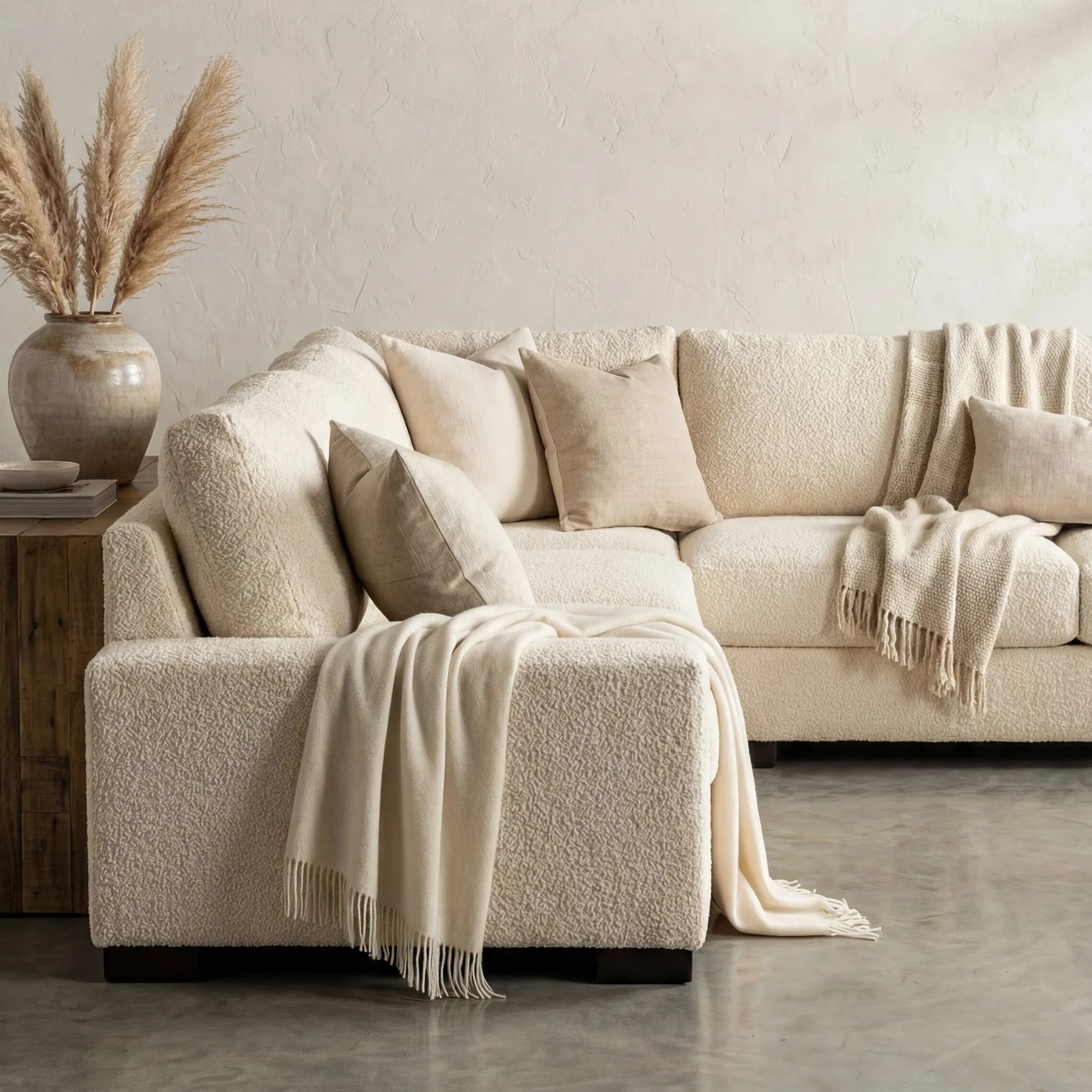 Cuddle Cream Three-Piece Sectional