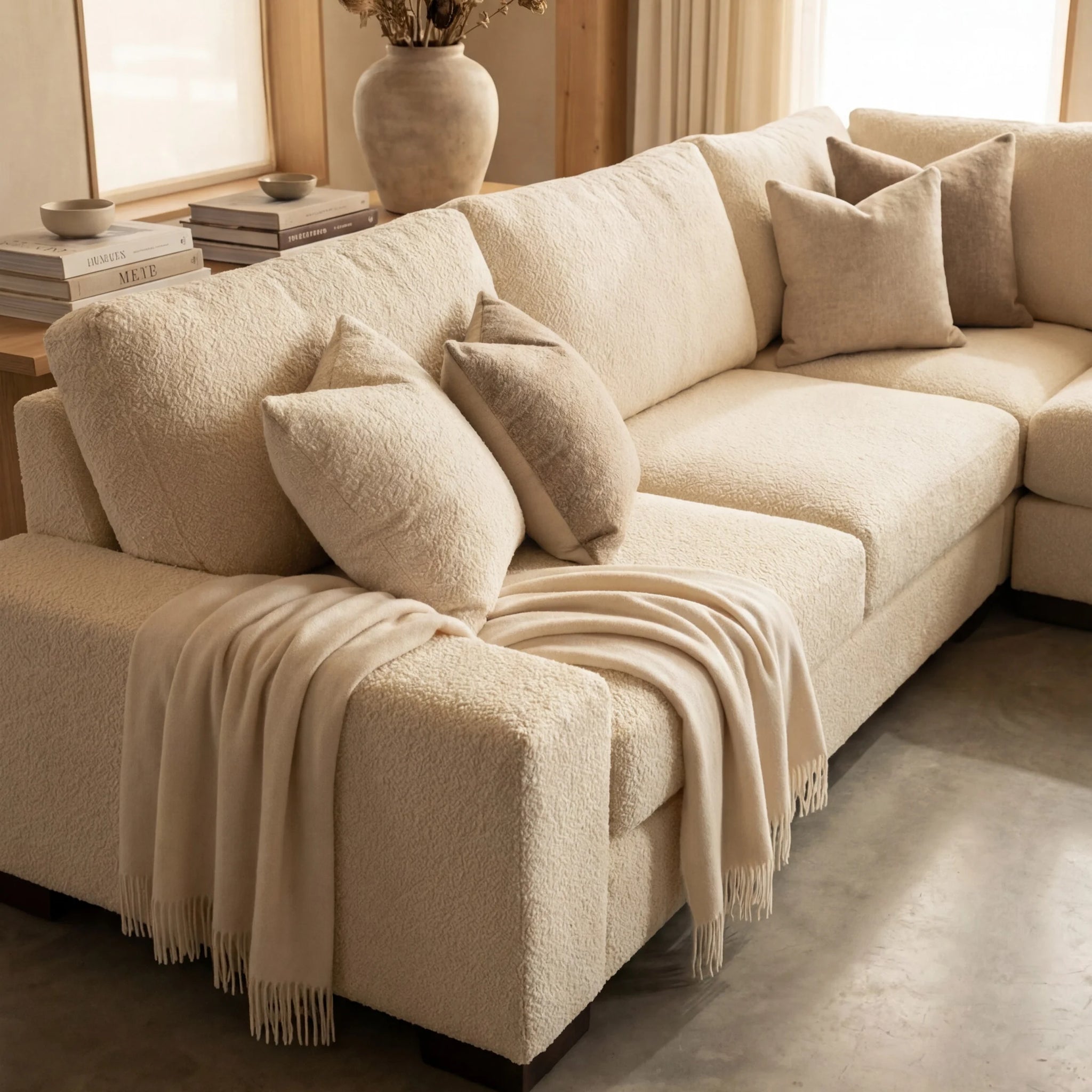 Cuddle Cream Three-Piece Sectional