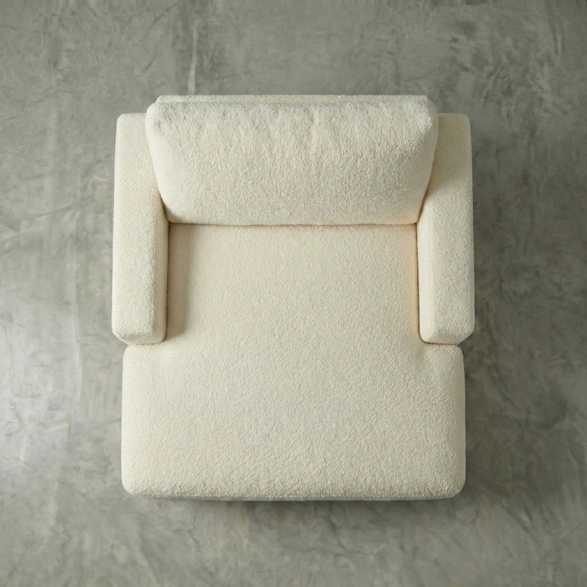 Aerial studio view of Cuddle Cream chaise lounger
