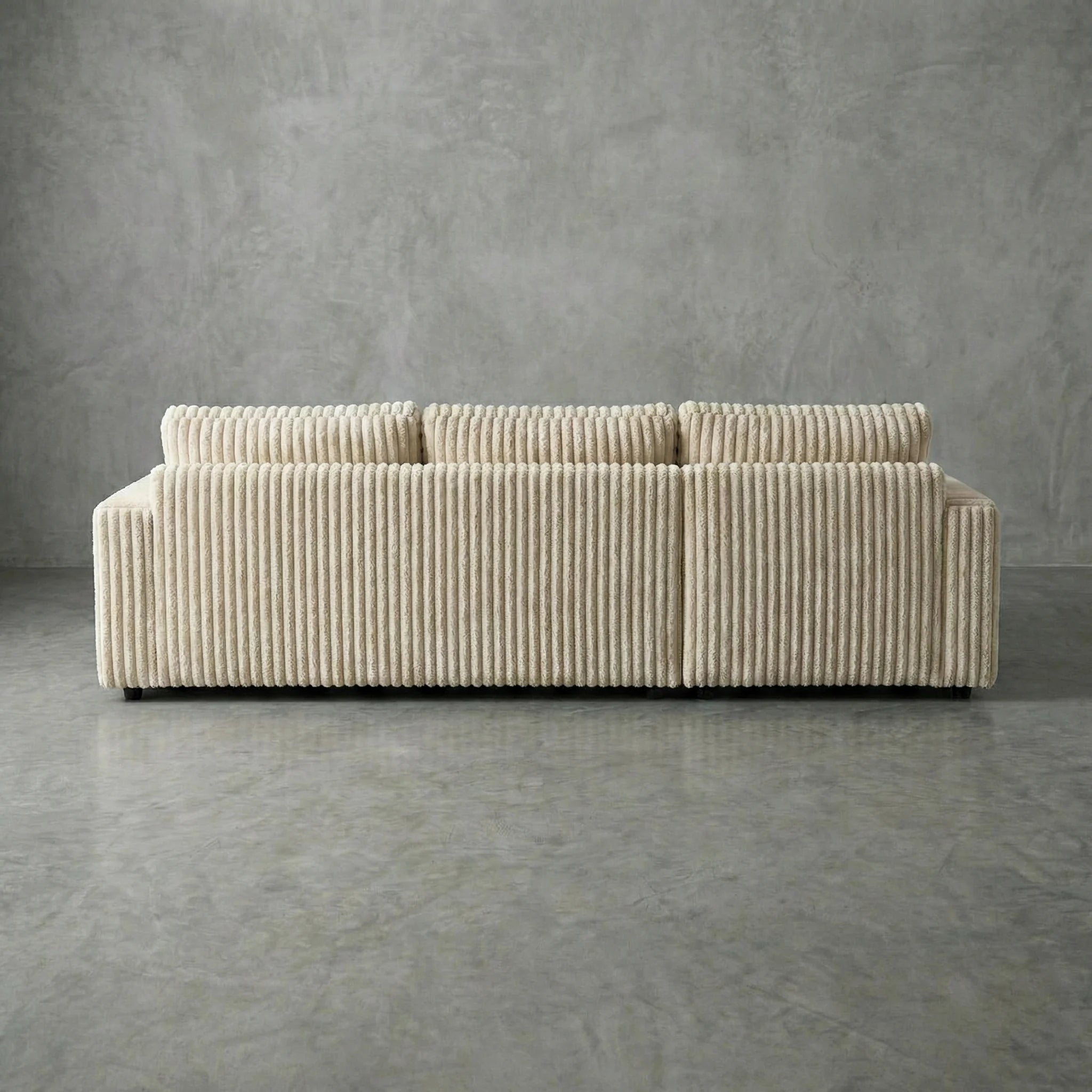 Minky Cream Two-Piece Sectional