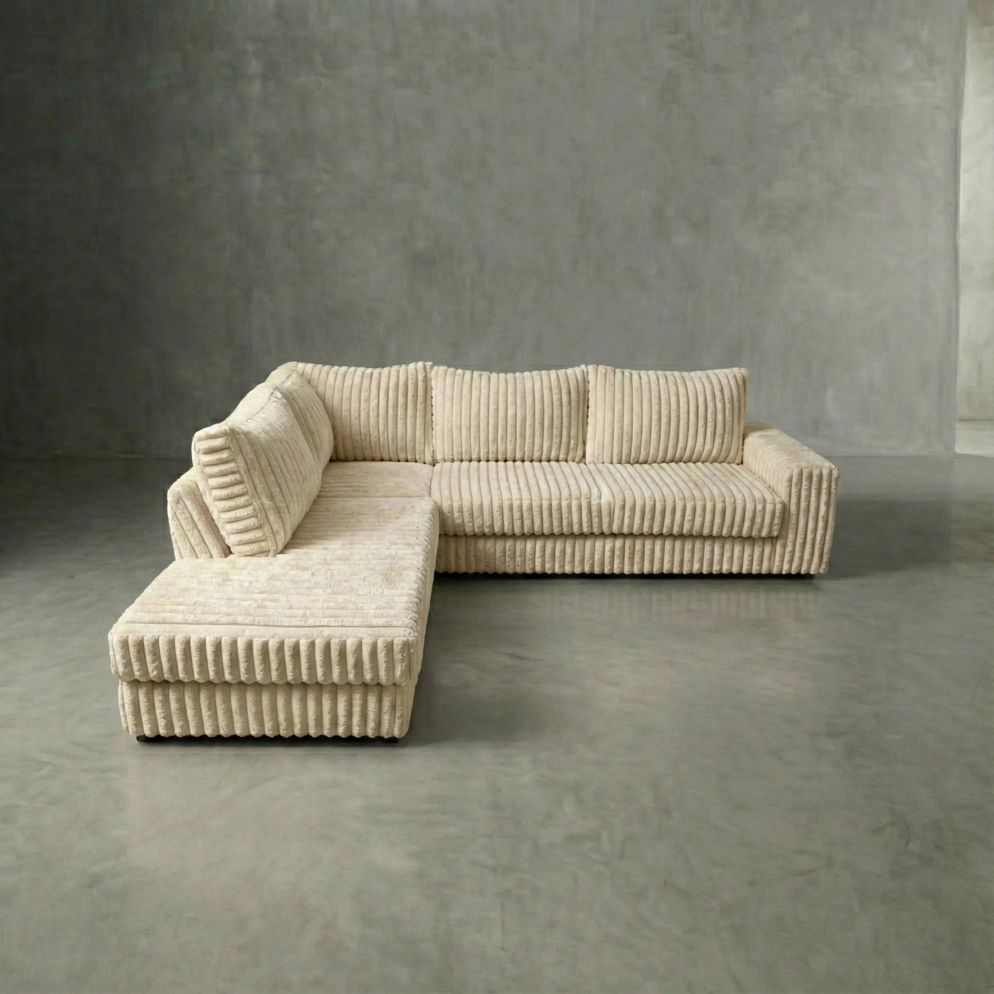 Minky Cream Two-Piece Sectional