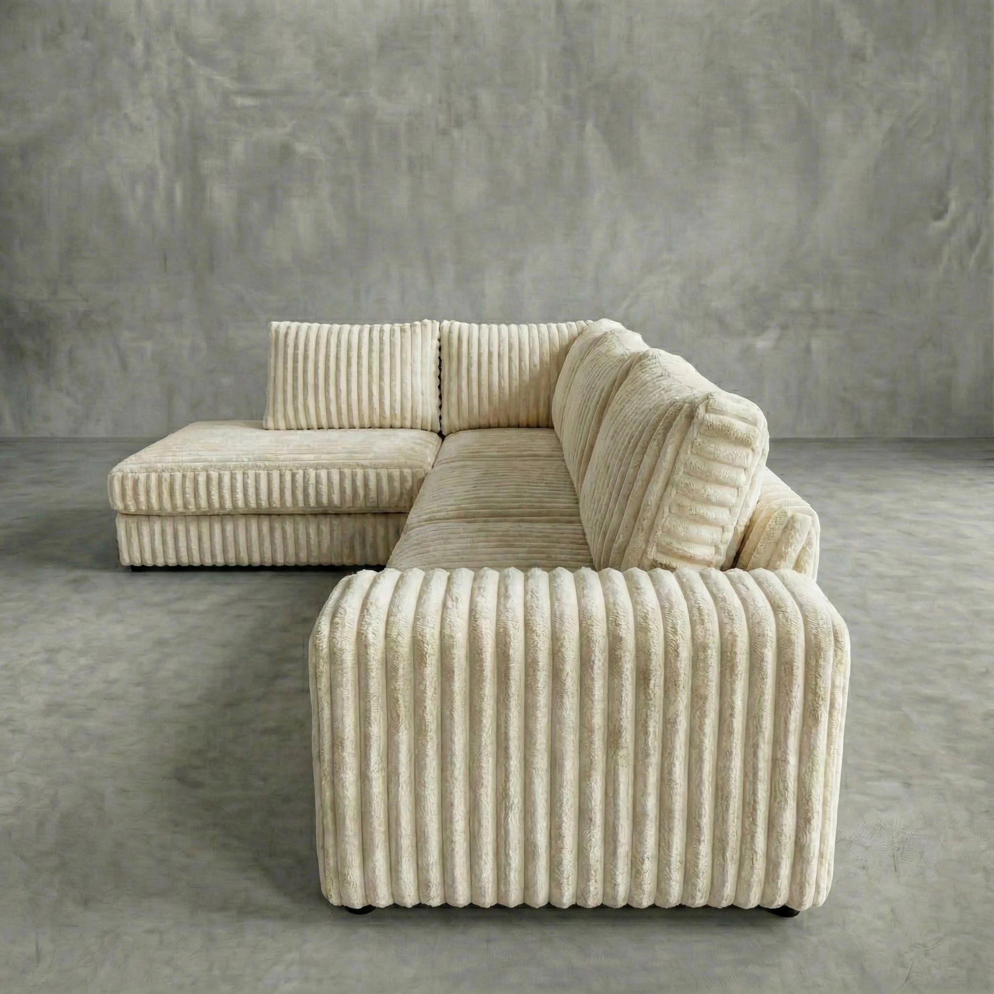 Minky Cream Two-Piece Sectional