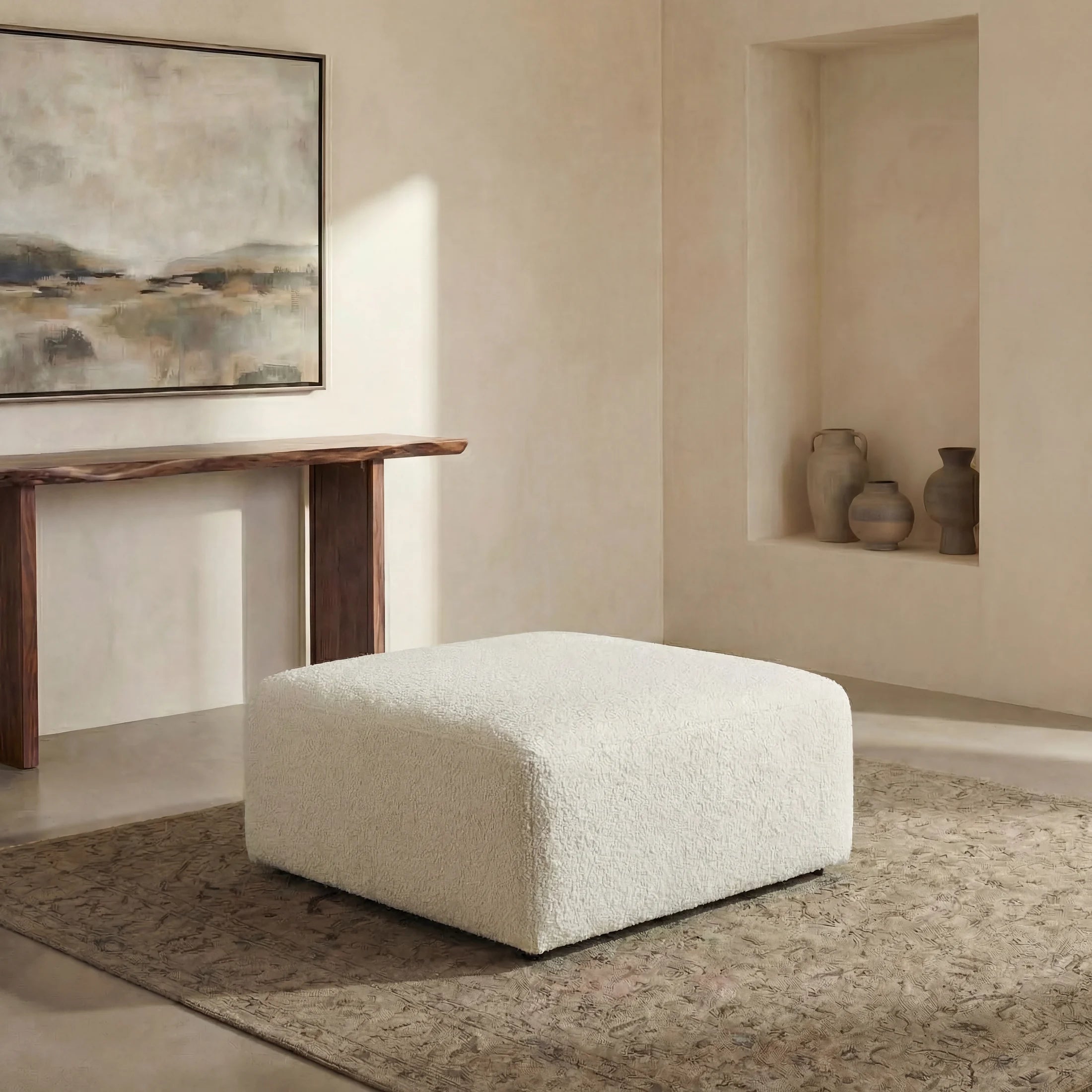 Cuddle Cream Modular Ottoman