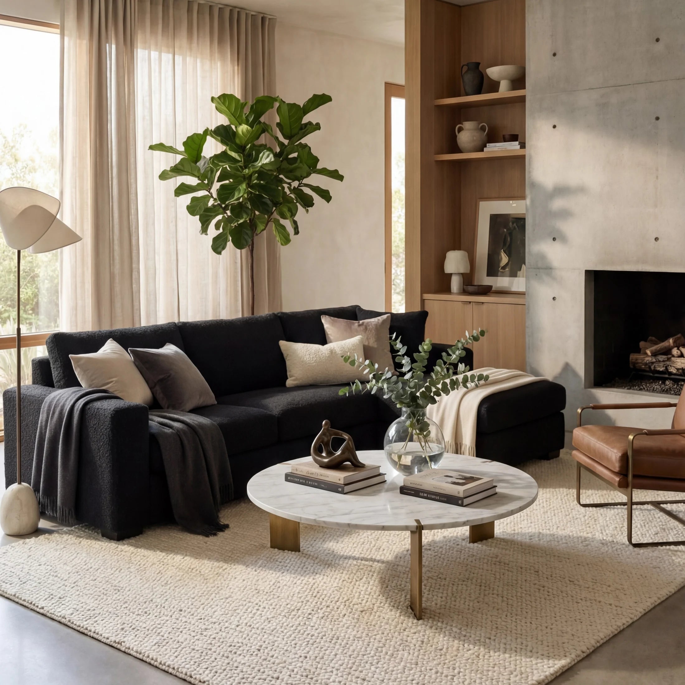 Cuddle Black Two-Piece Chaise Sectional