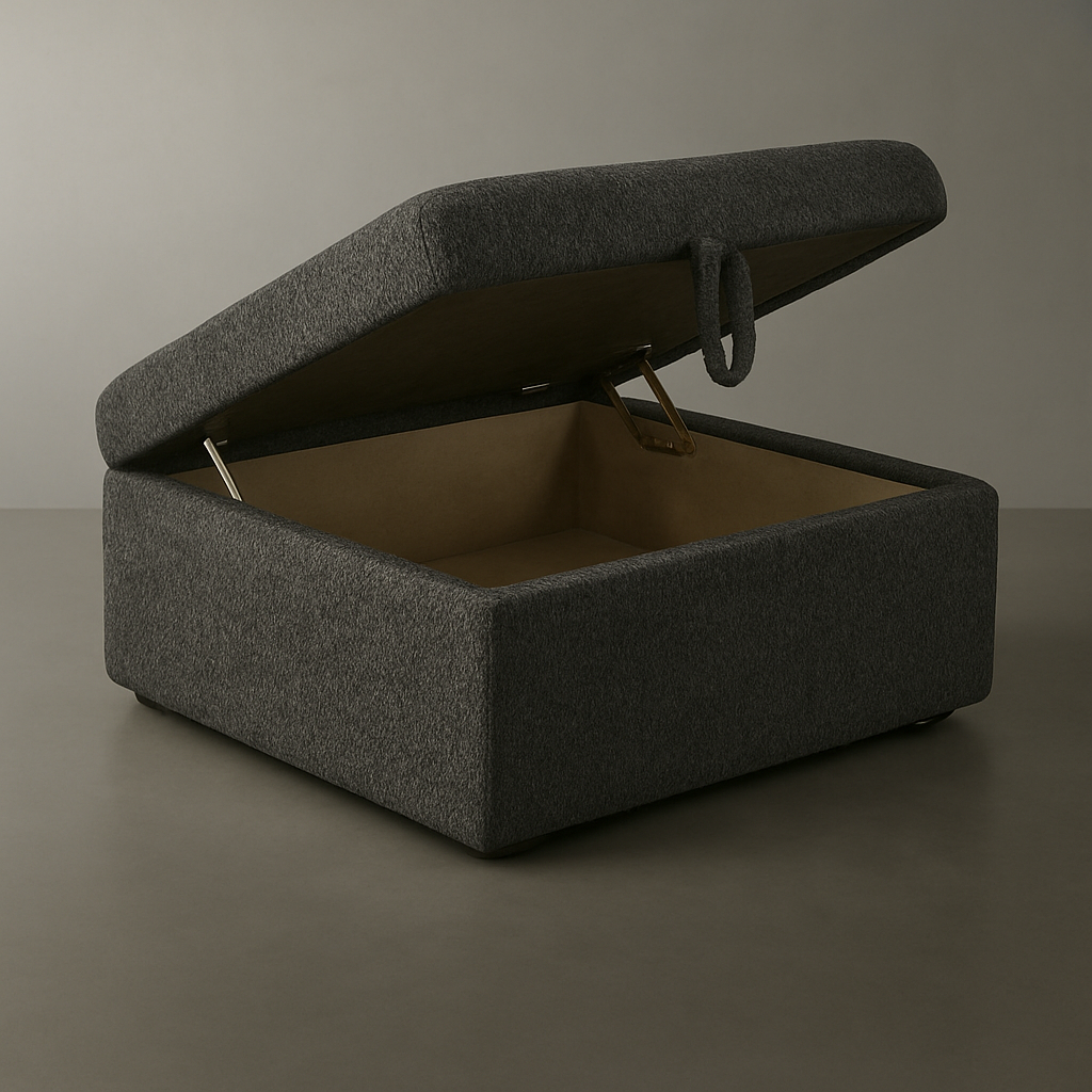 Cuddle Charcoal Ottoman Square