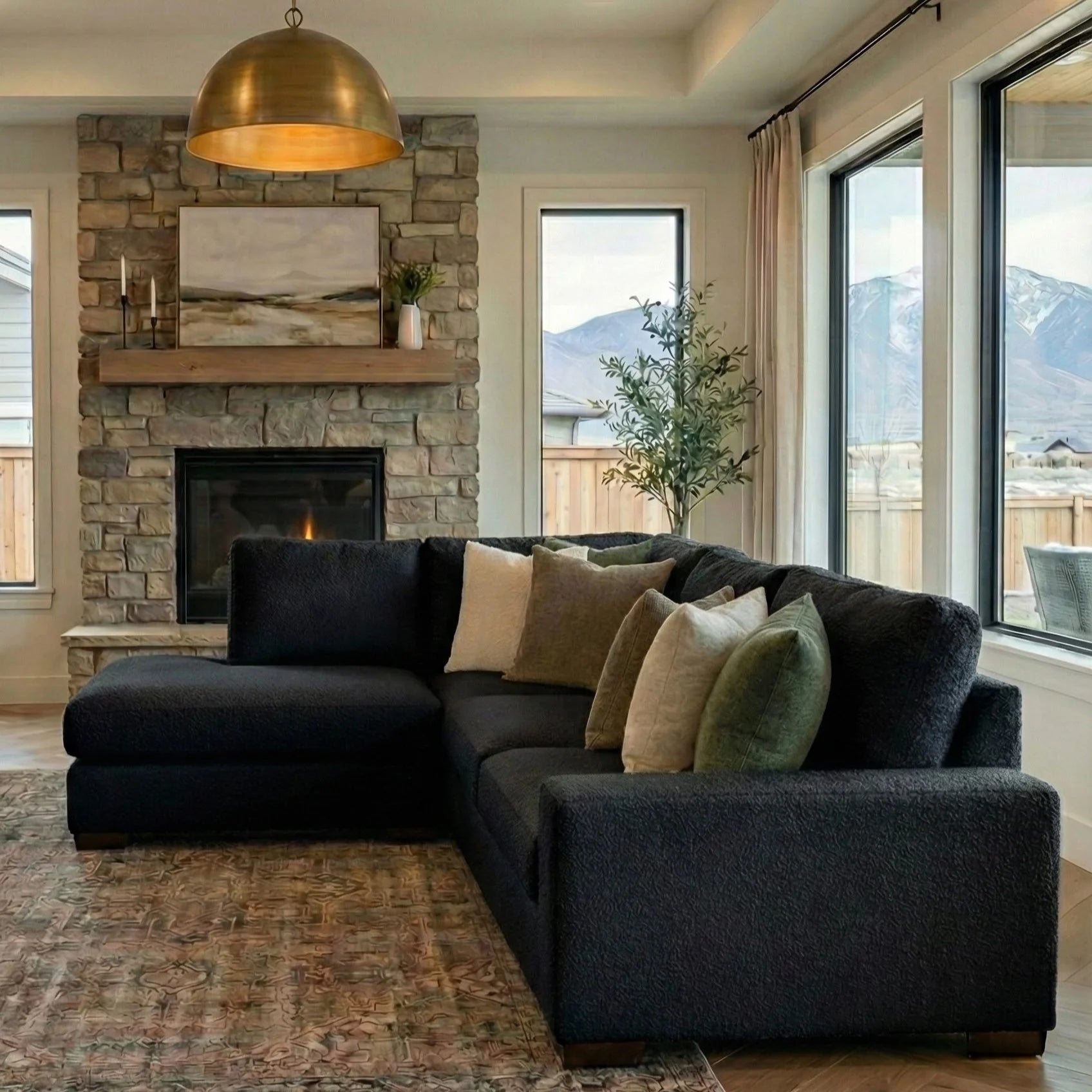 Cuddle Black Veylo Two-Piece Sectional