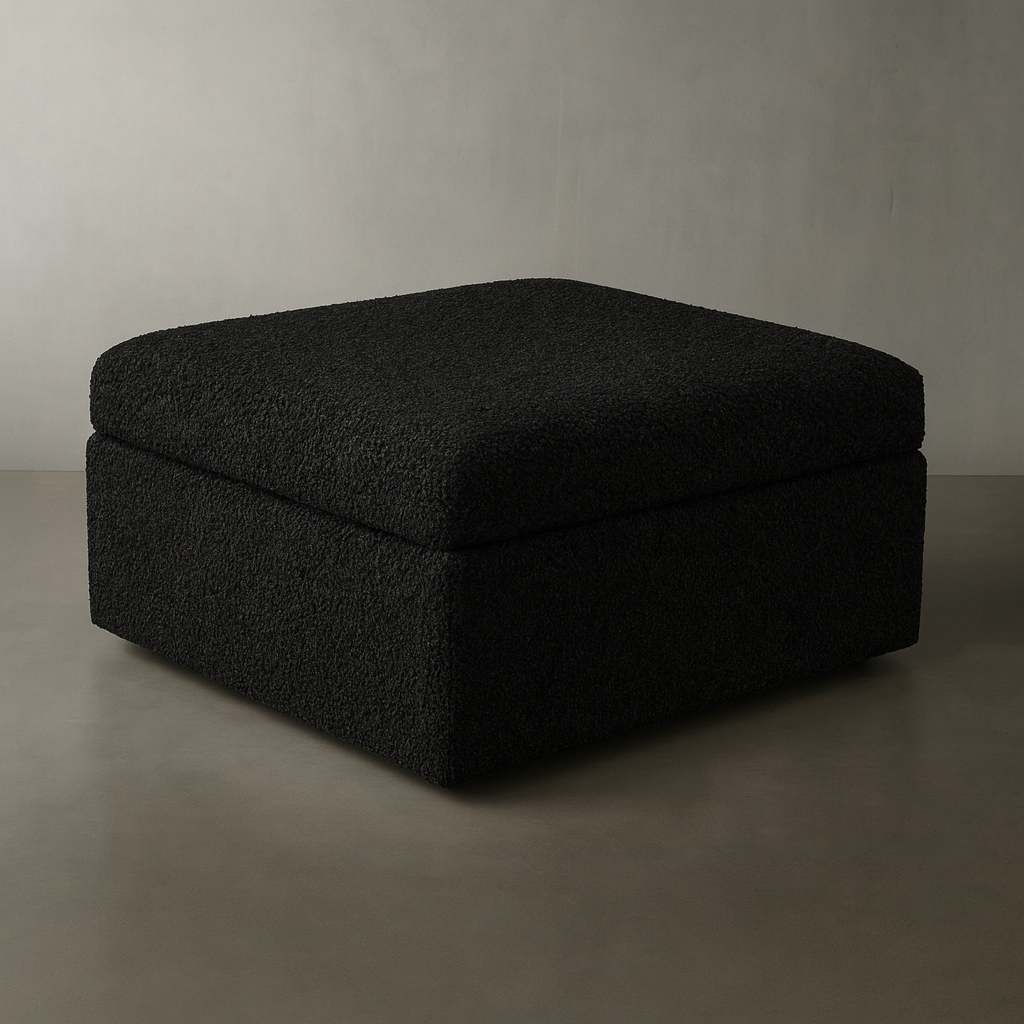 Cuddle Black Ottoman Oversized