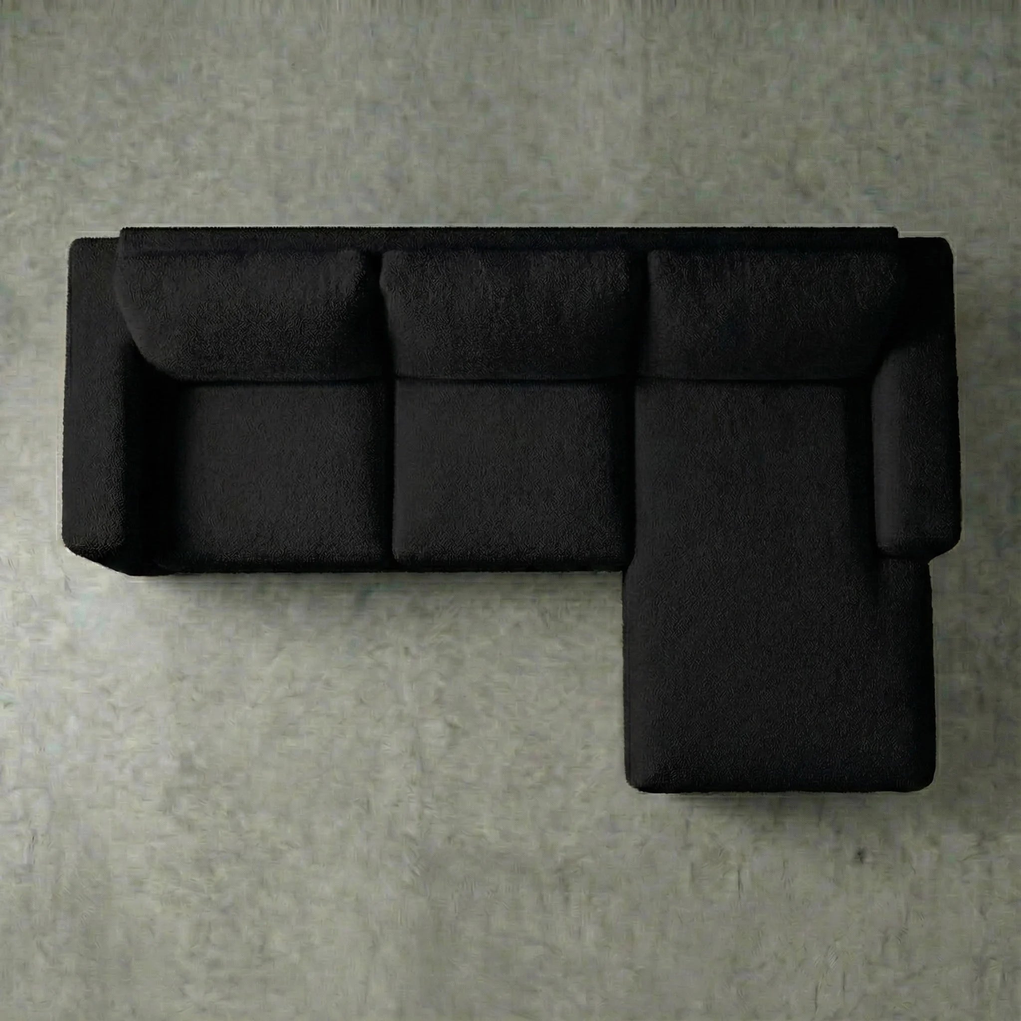 Cuddle Black Two-Piece Chaise Sectional