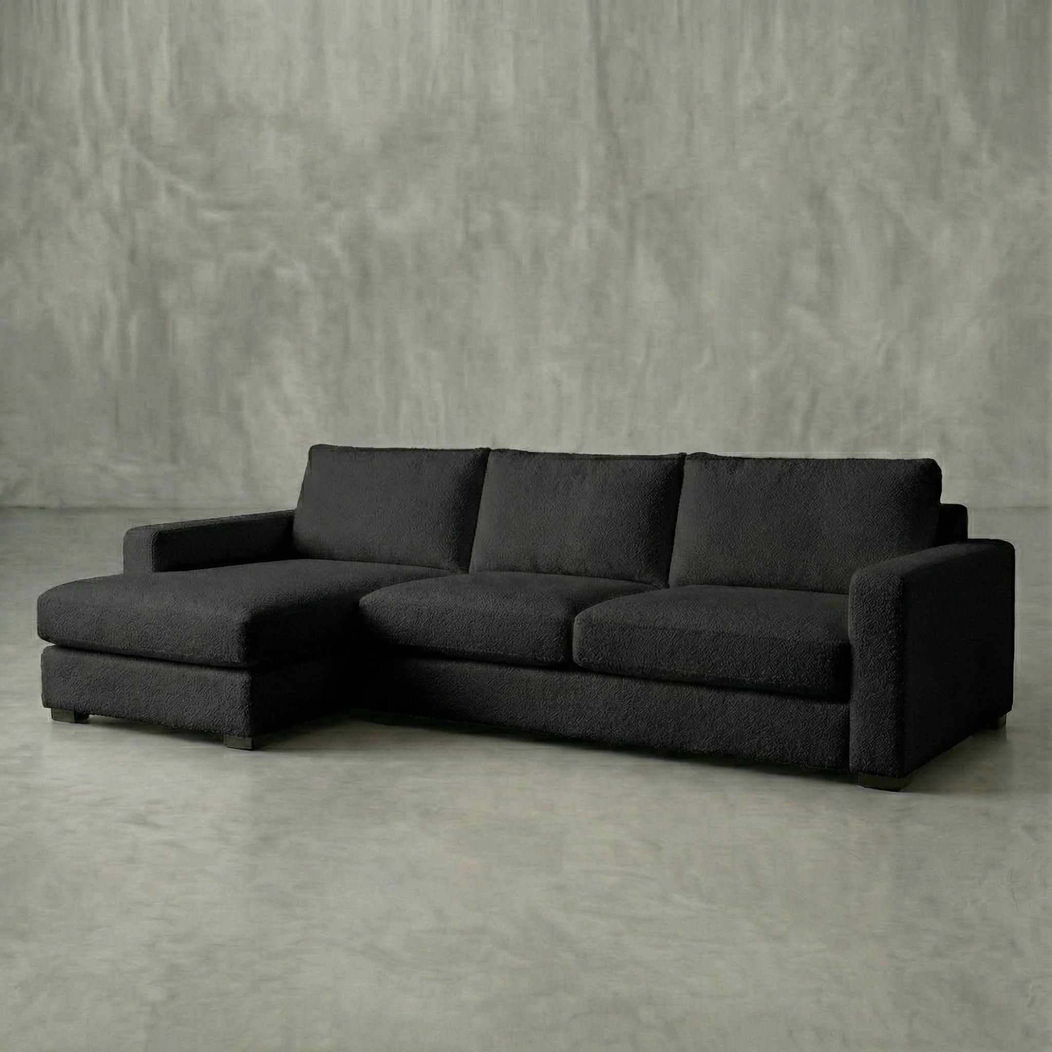 Cuddle Black Two-Piece Chaise Sectional