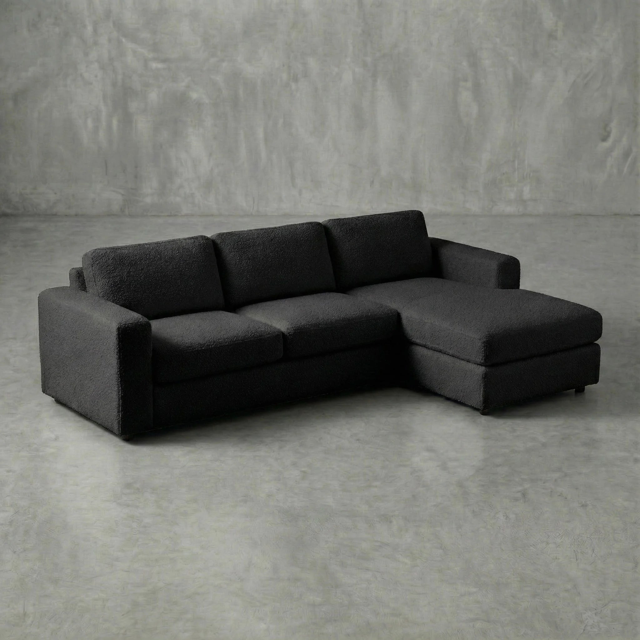 Cuddle Black Two-Piece Chaise Sectional