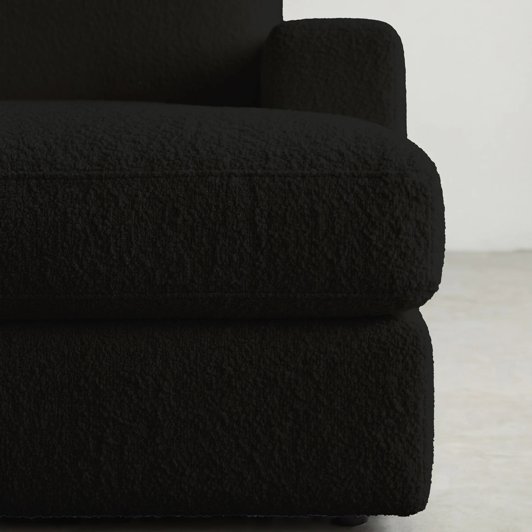 Cuddle Black Three-Piece Double Chaise Sectional