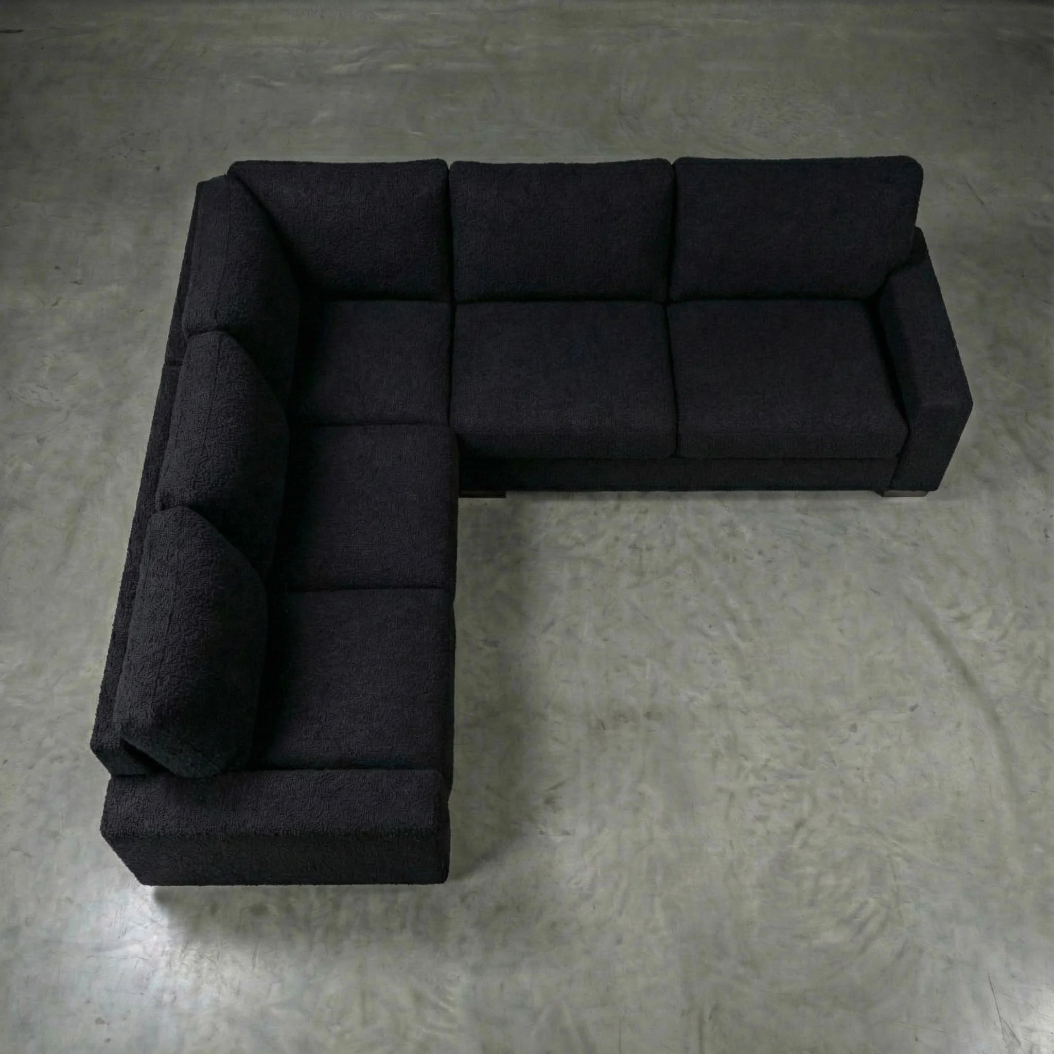 Cuddle Black Three-Piece Sectional