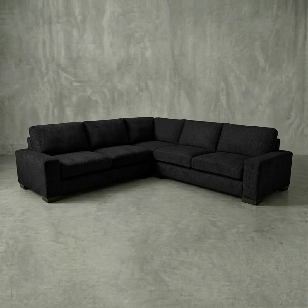 Cuddle Black Three-Piece Sectional