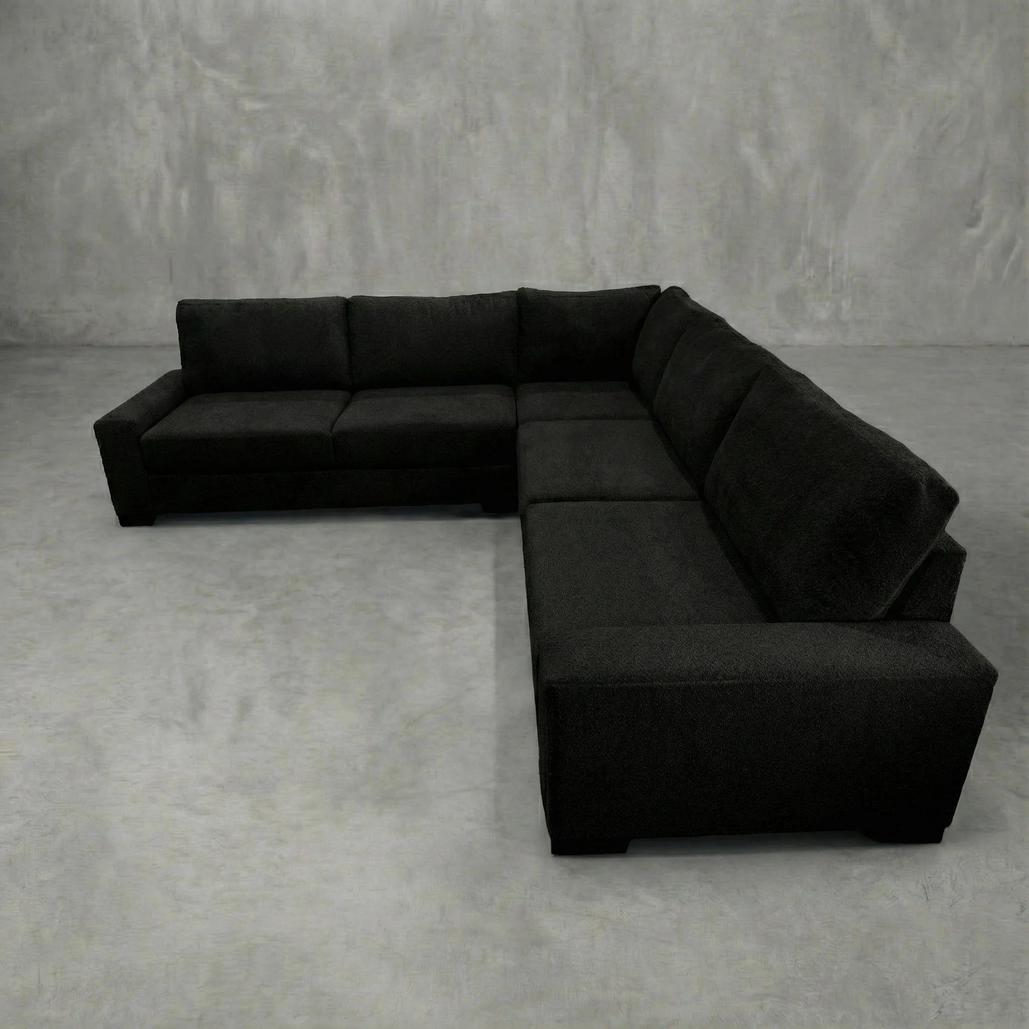 Cuddle Black Three-Piece Sectional