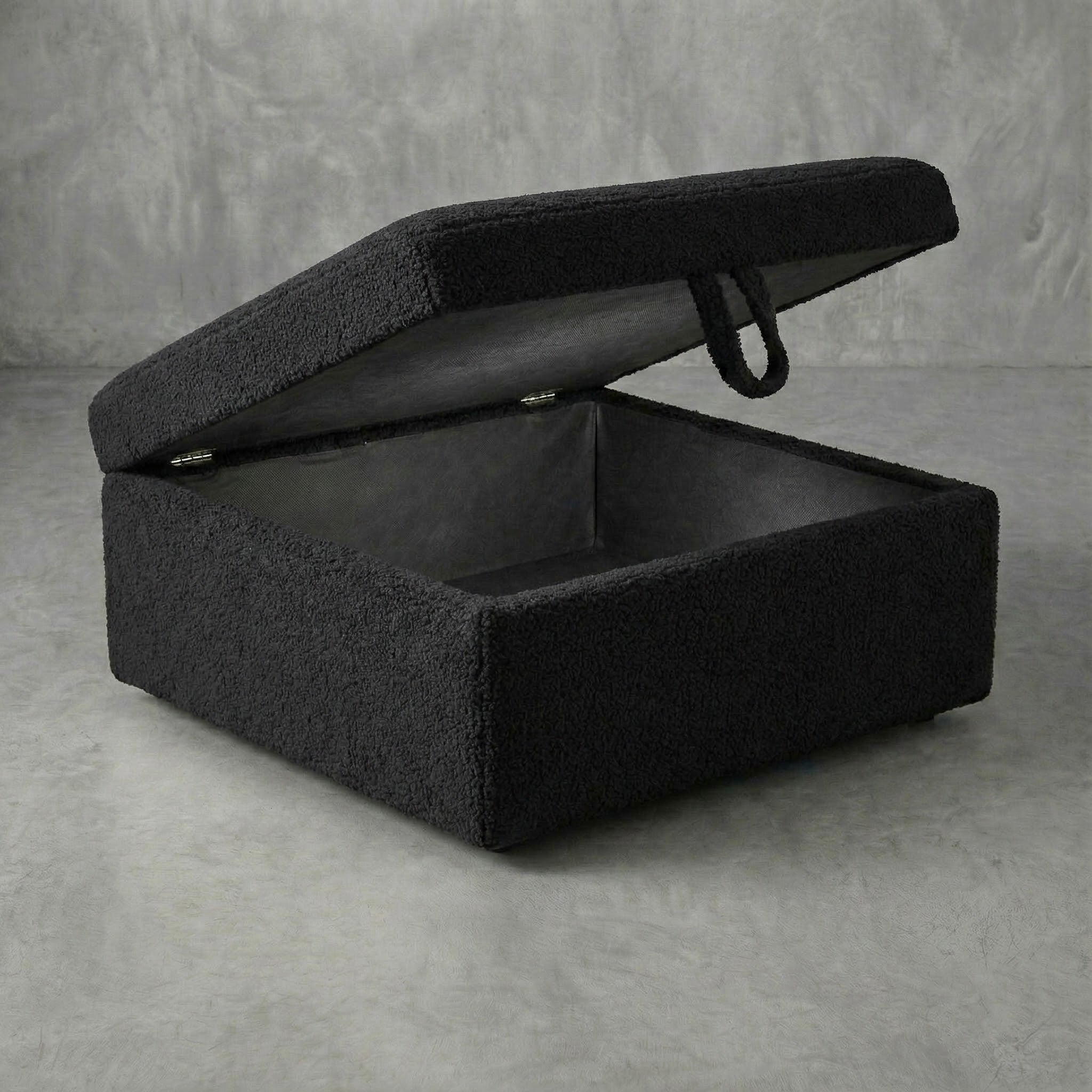 Cuddle Black Ottoman Oversized