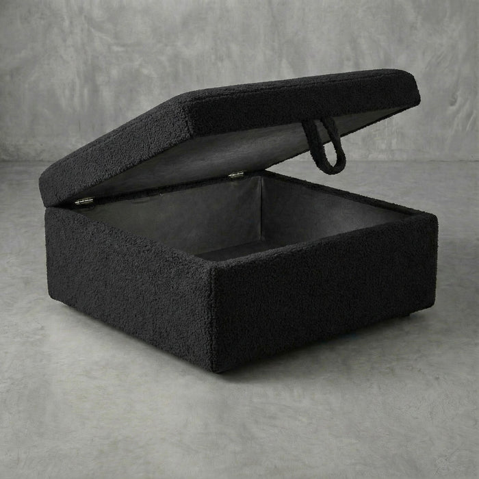 Cuddle Black Ottoman Square