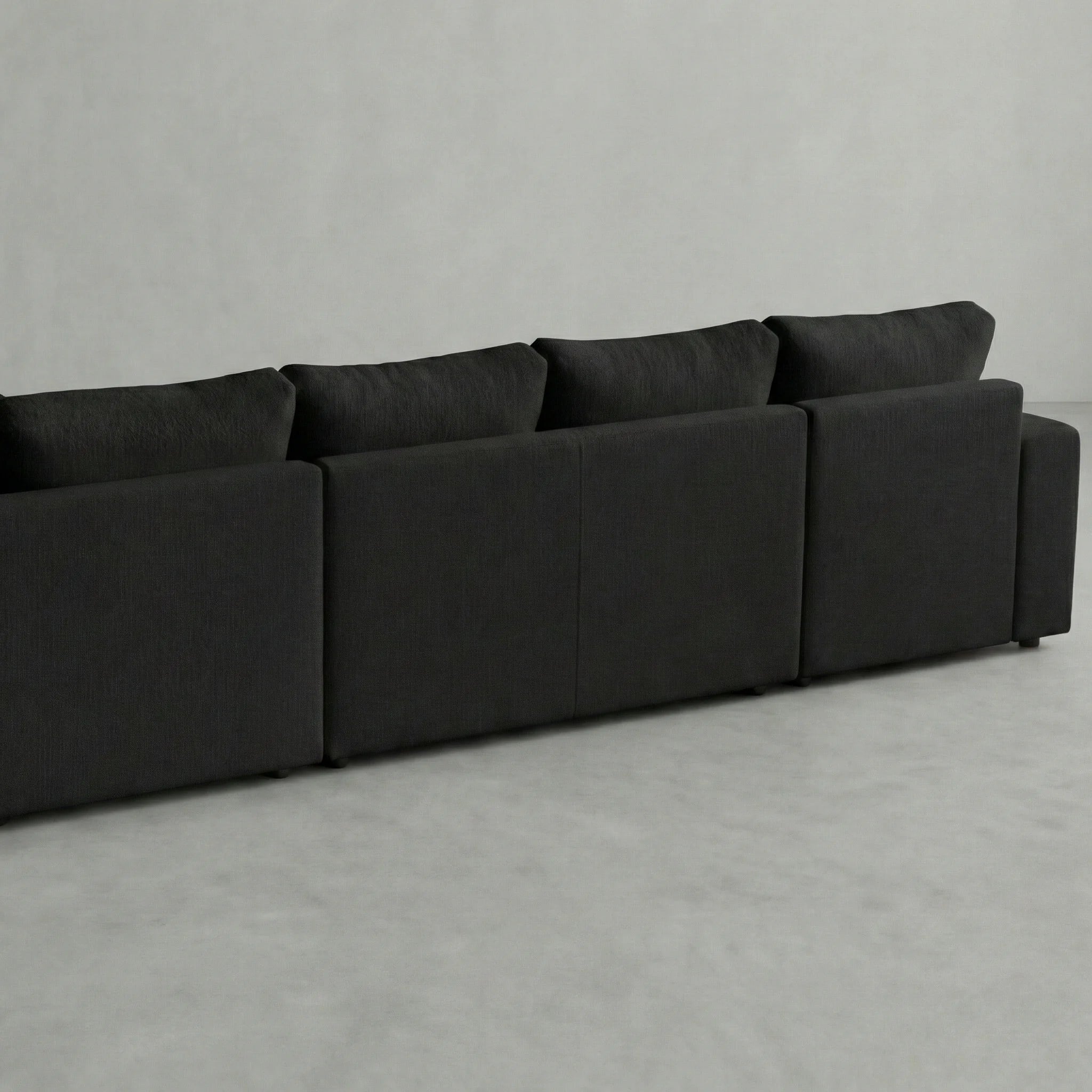 Cuddle Black Three-Piece Double Chaise Sectional