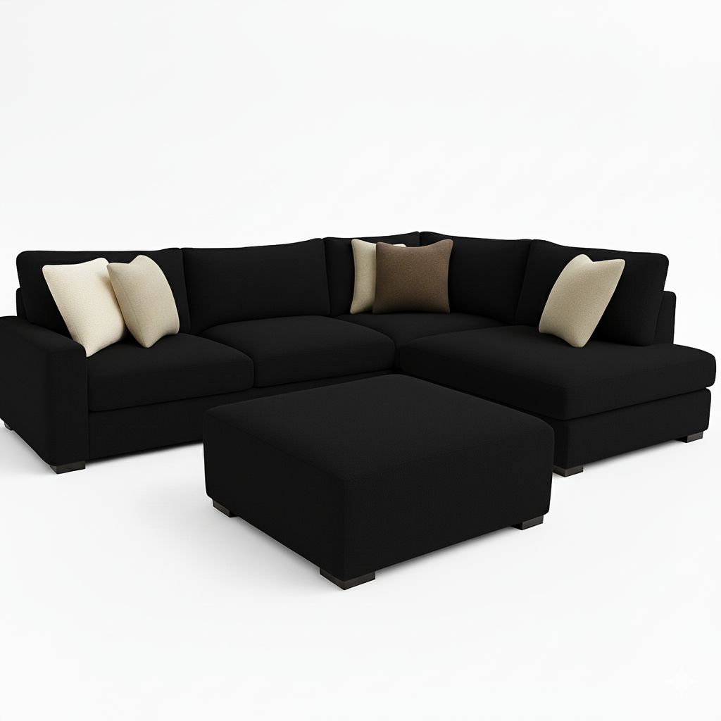 Cuddle Black Veylo Two-Piece Sectional