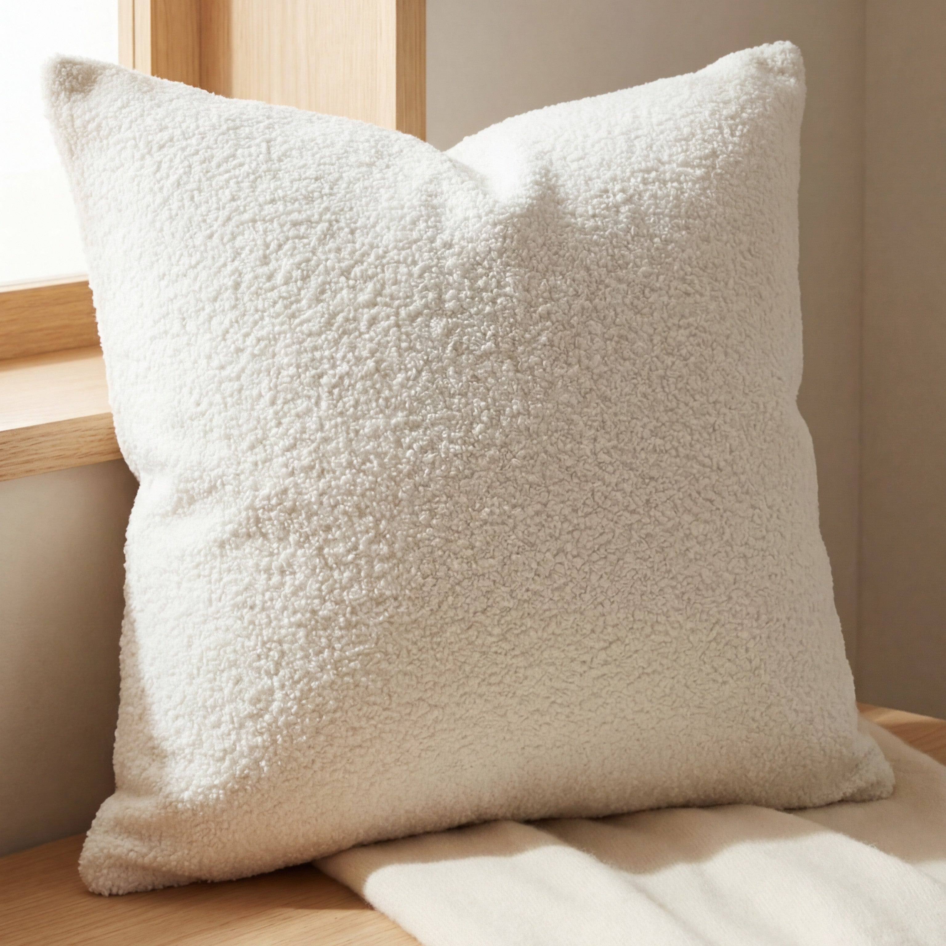24" Cuddle Bouclé Throw Pillow Bone
