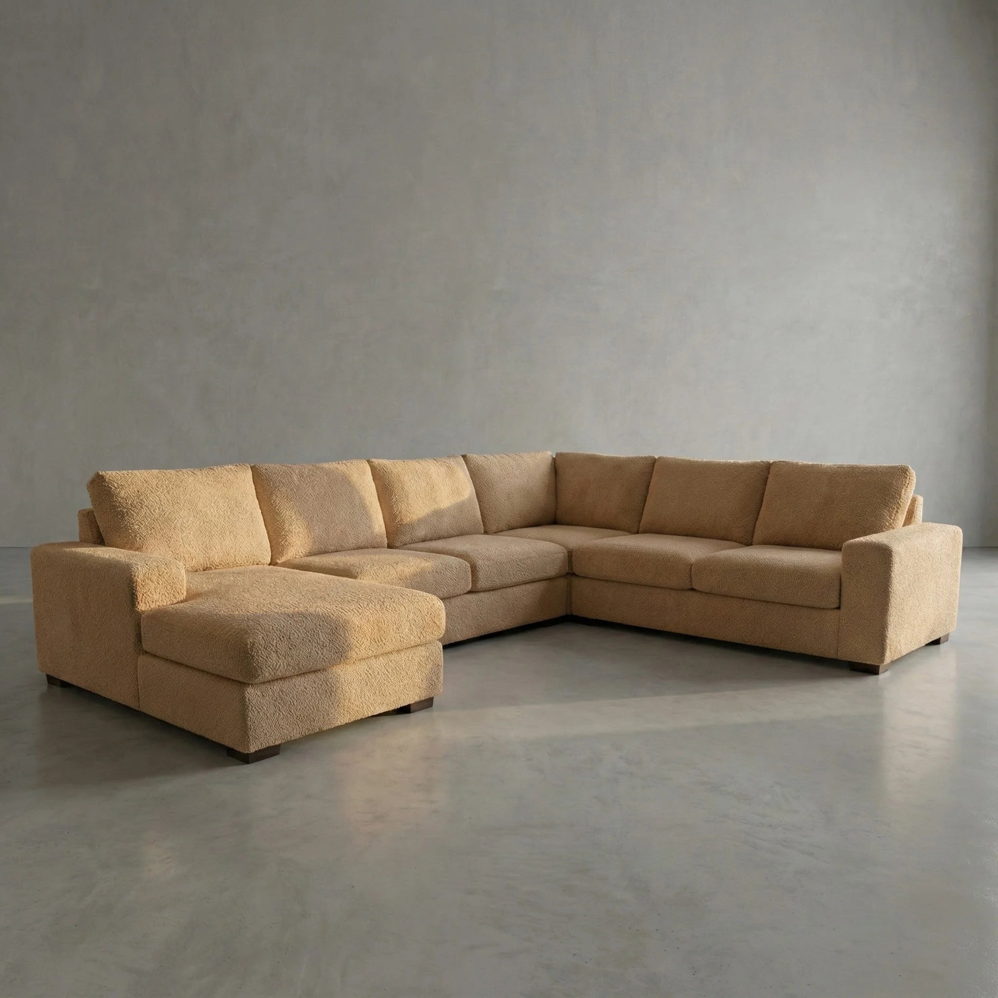 Cuddle Cashew Three-Piece Chaise Sectional