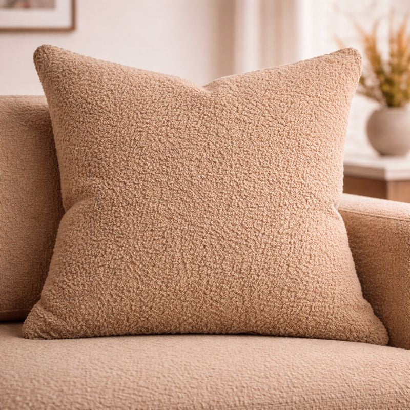 24" Cuddle Bouclé Throw Pillow Cashew