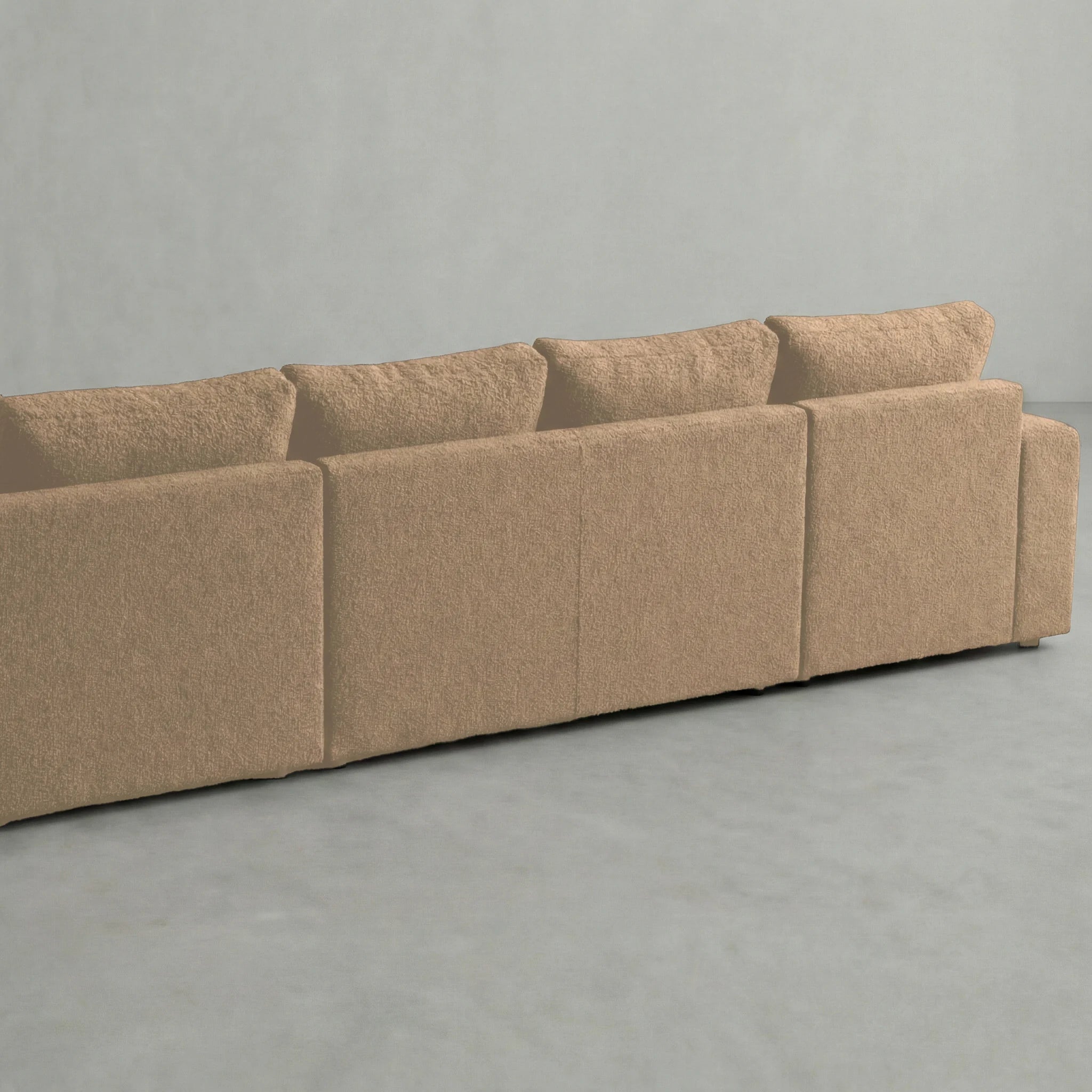 Cuddle Cashew Three-Piece Double Chaise Sectional