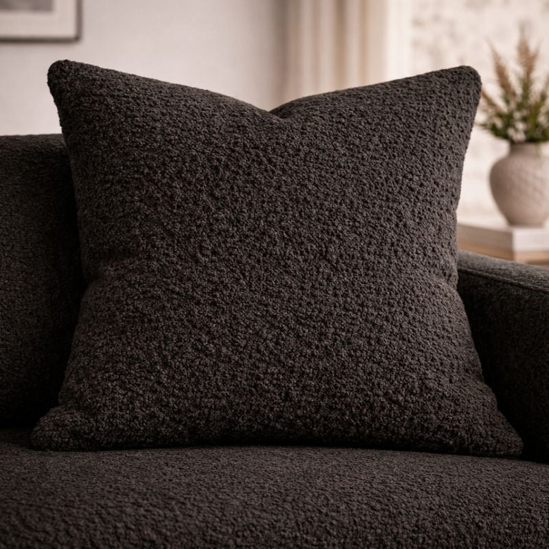 24" Cuddle Bouclé Throw Pillow Charcoal