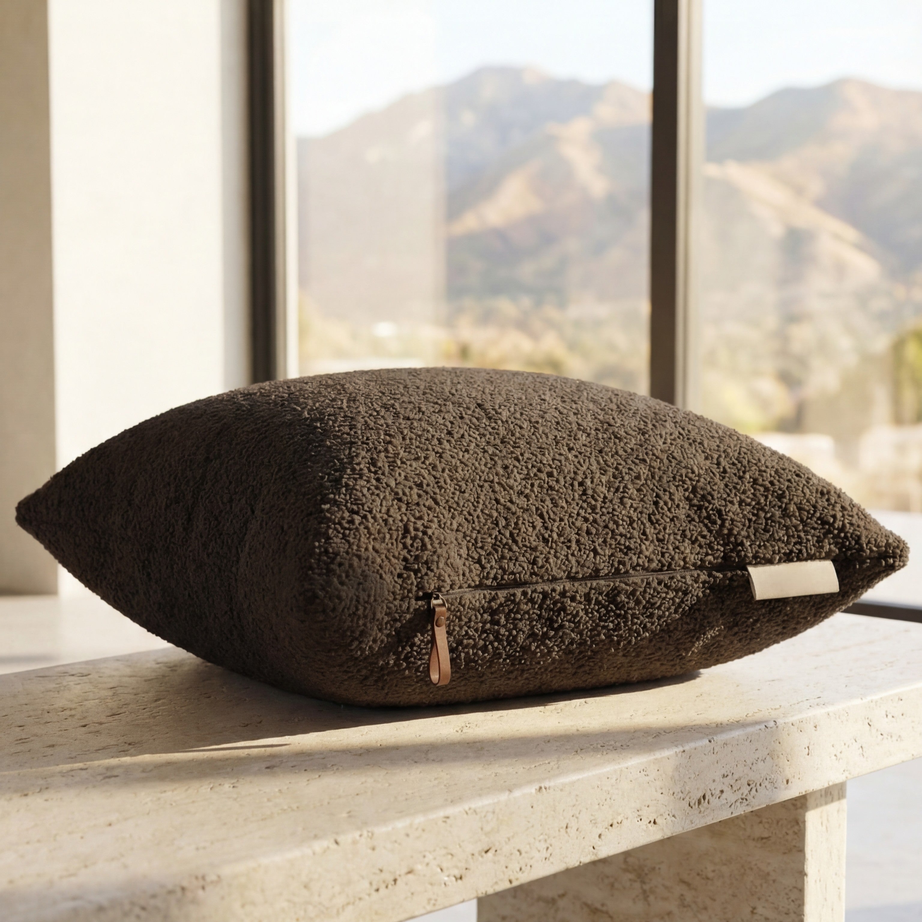 24" Cuddle Bouclé Throw Pillow Charcoal