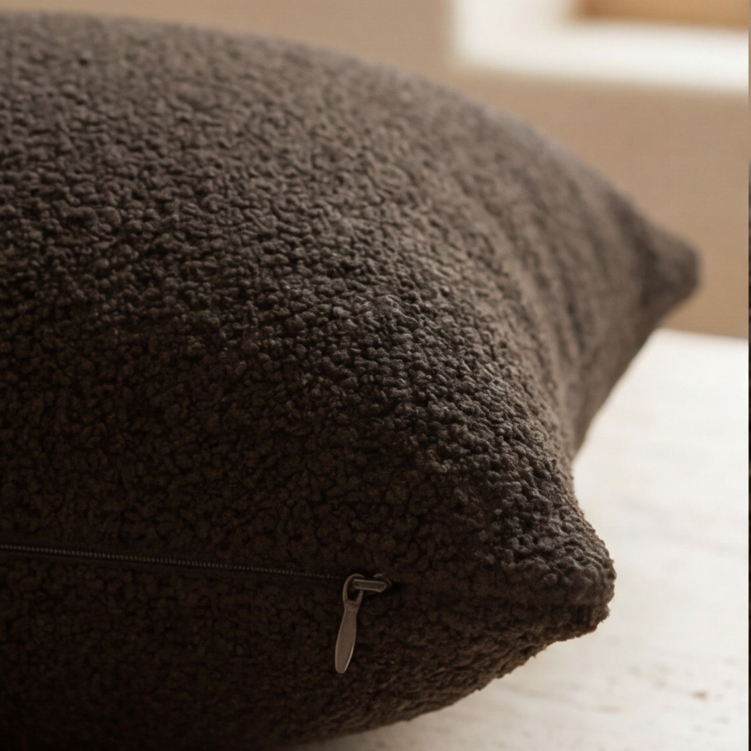24" Cuddle Bouclé Throw Pillow Charcoal