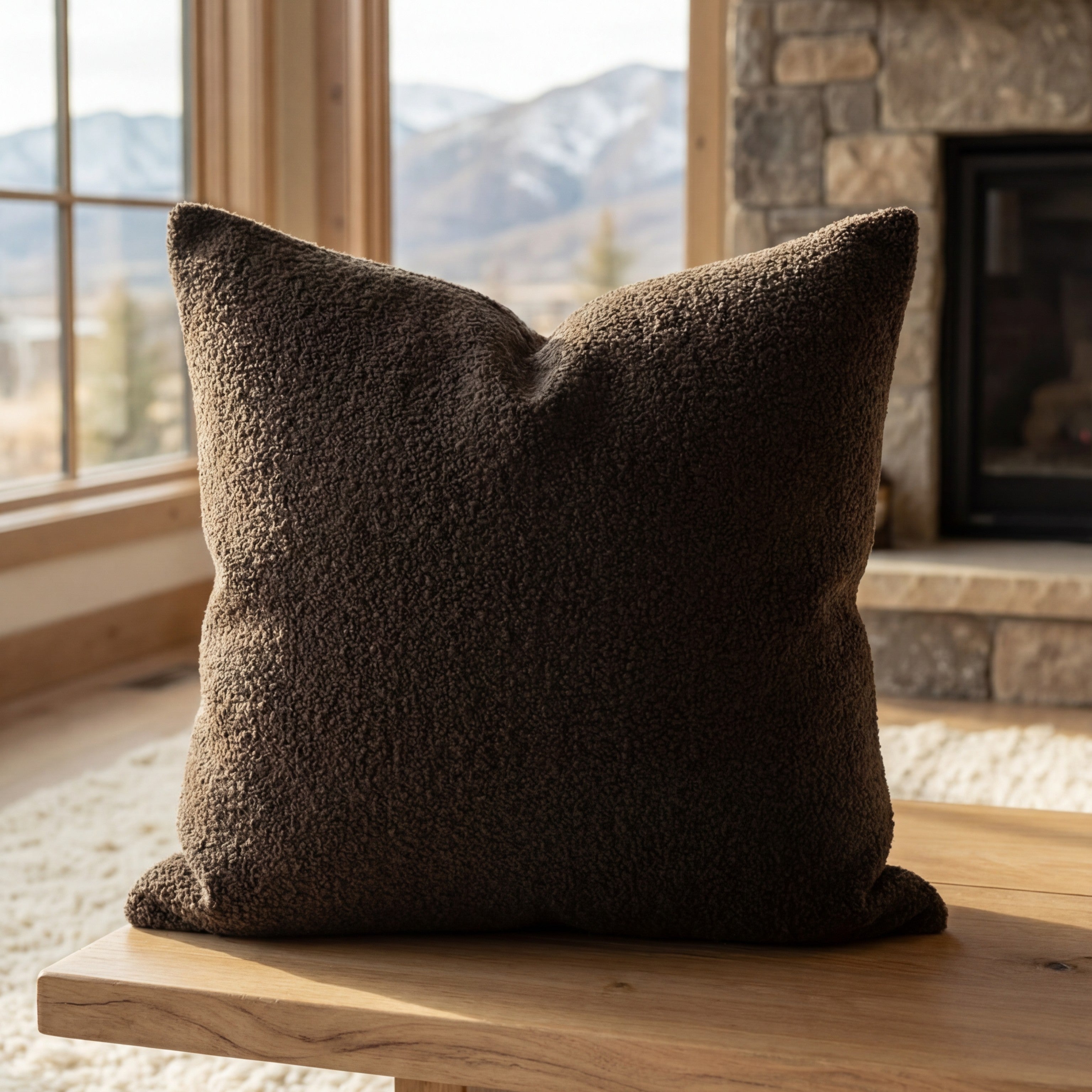 24" Cuddle Bouclé Throw Pillow Charcoal