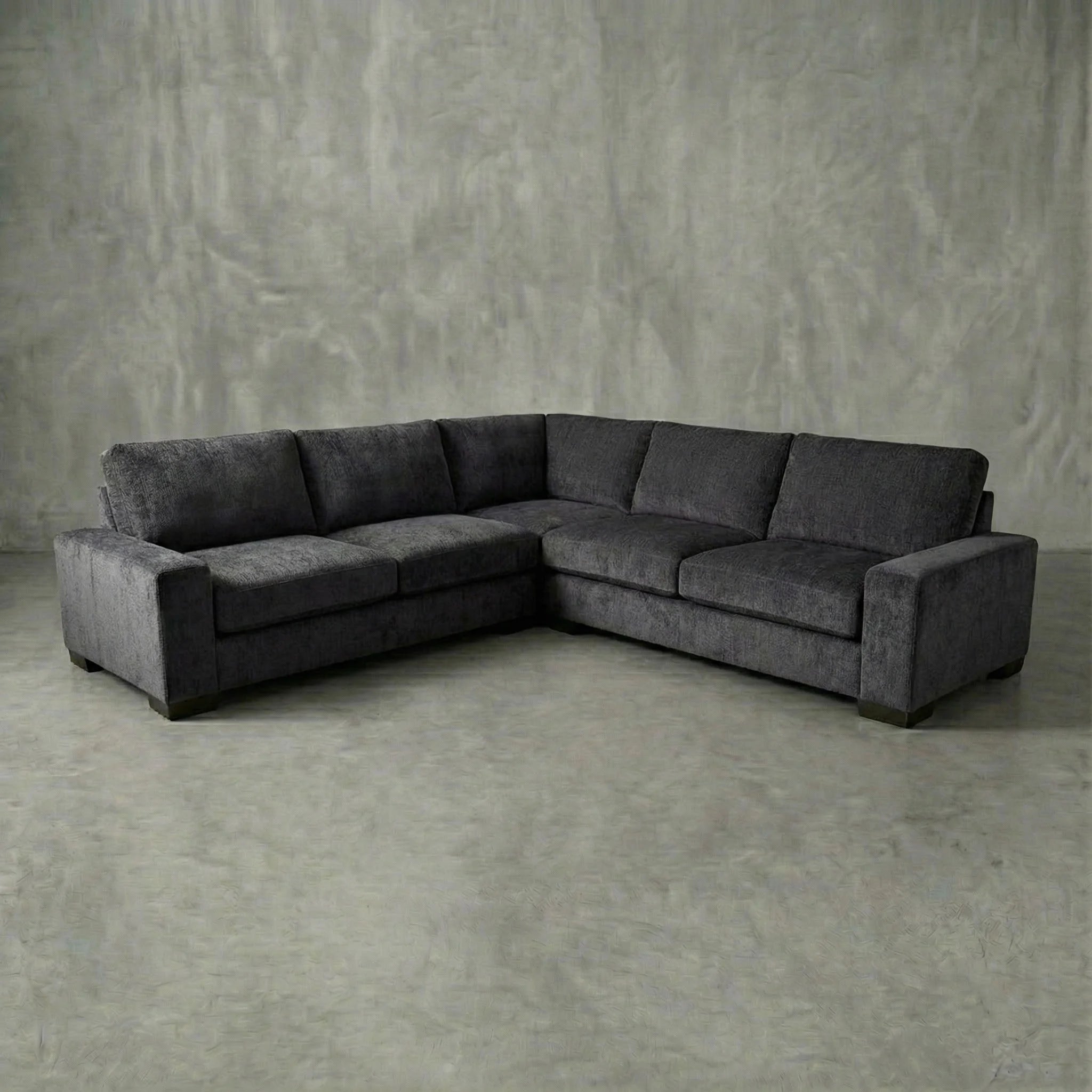 Cuddle Charcoal Three-Piece Sectional