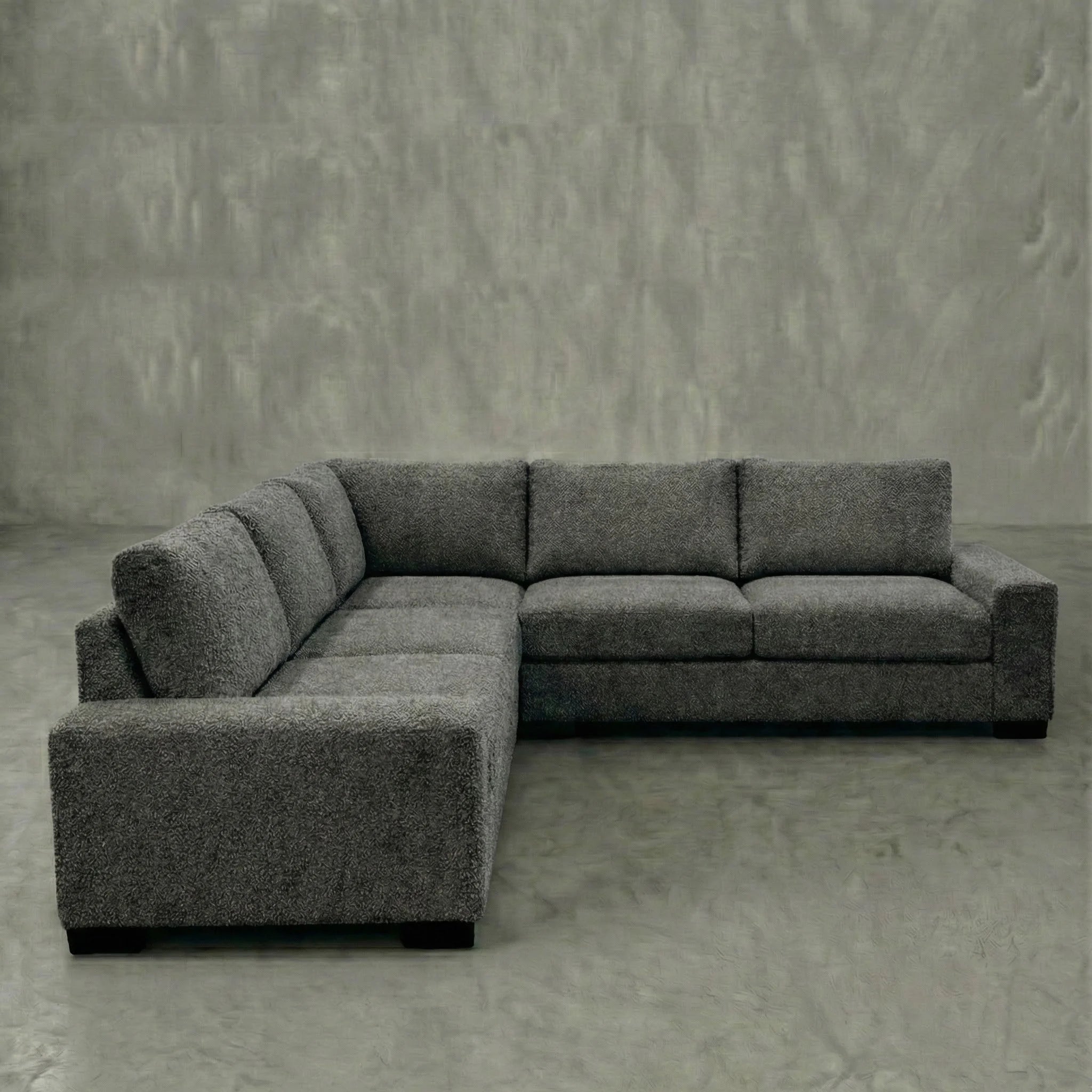 Cuddle Charcoal Three-Piece Sectional