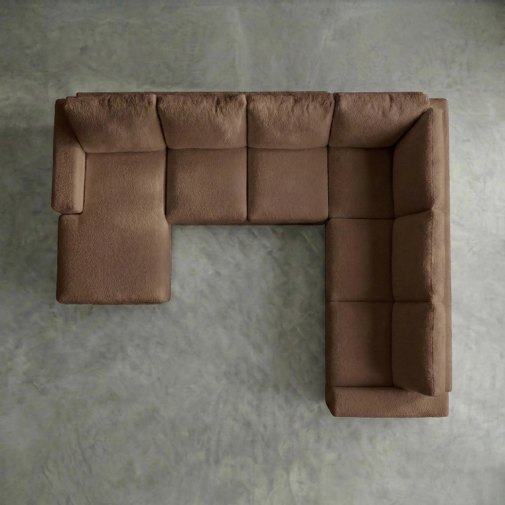 Cuddle Chocolate Three-Piece Chaise Sectional