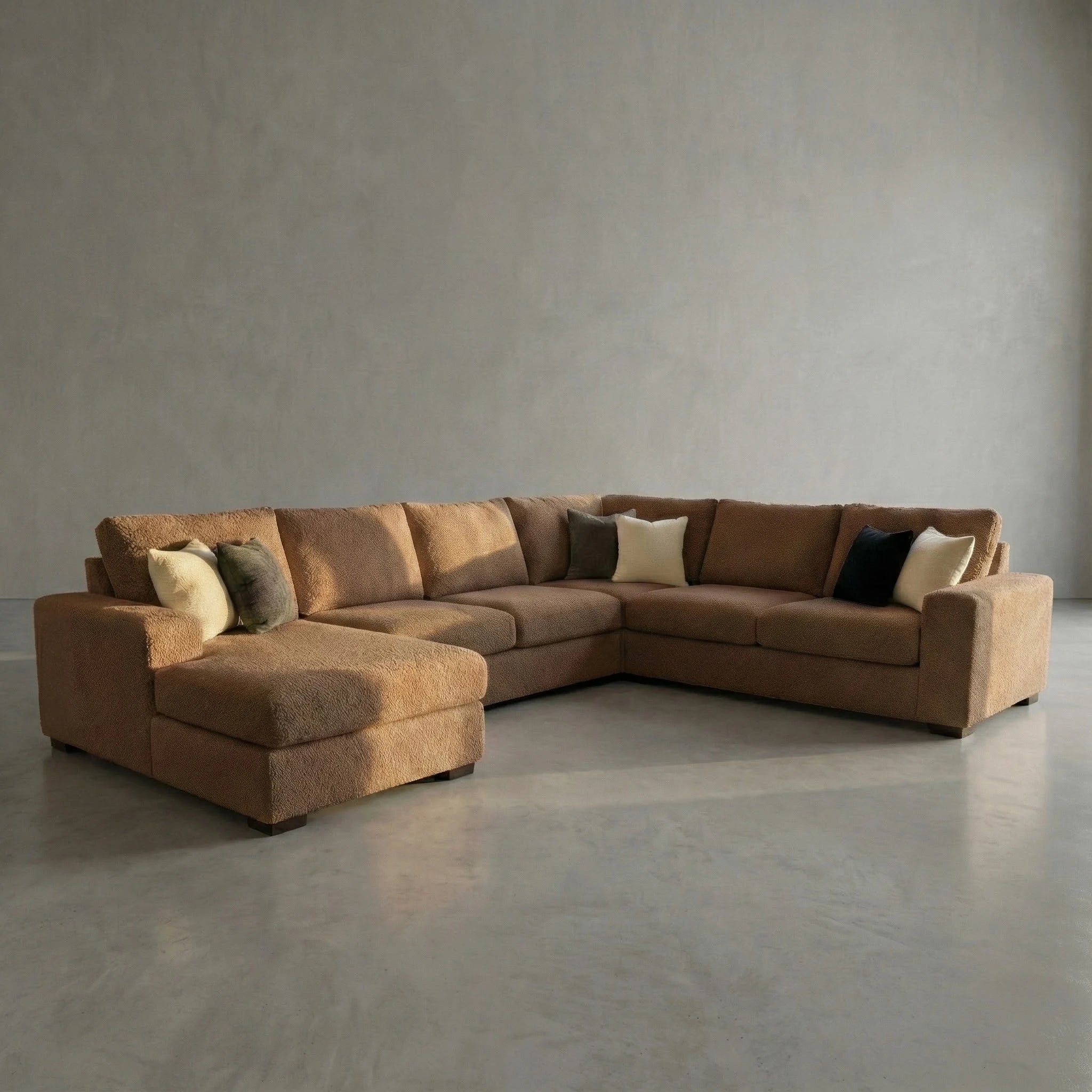 Cuddle Chocolate Three-Piece Chaise Sectional