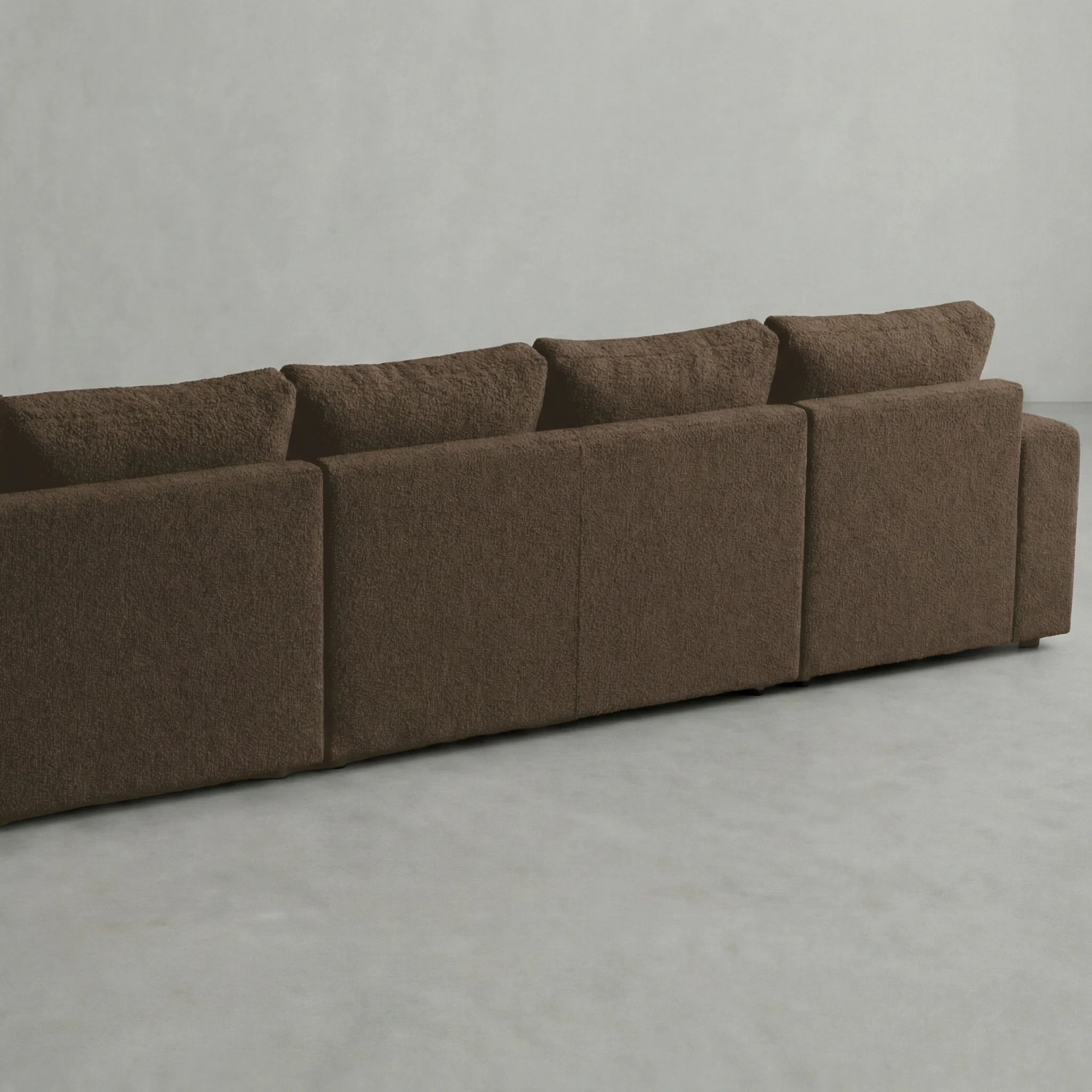 Cuddle Chocolate Three-Piece Double Chaise Sectional
