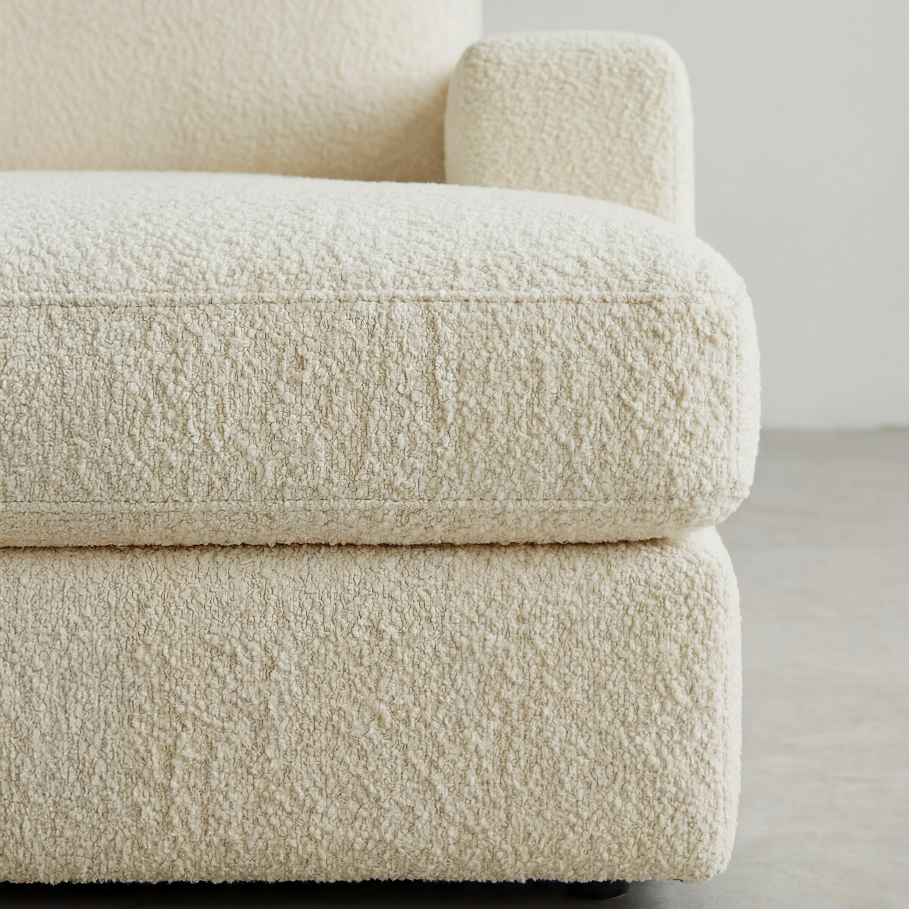 Cuddle Cream Three-Piece Chaise Sectional