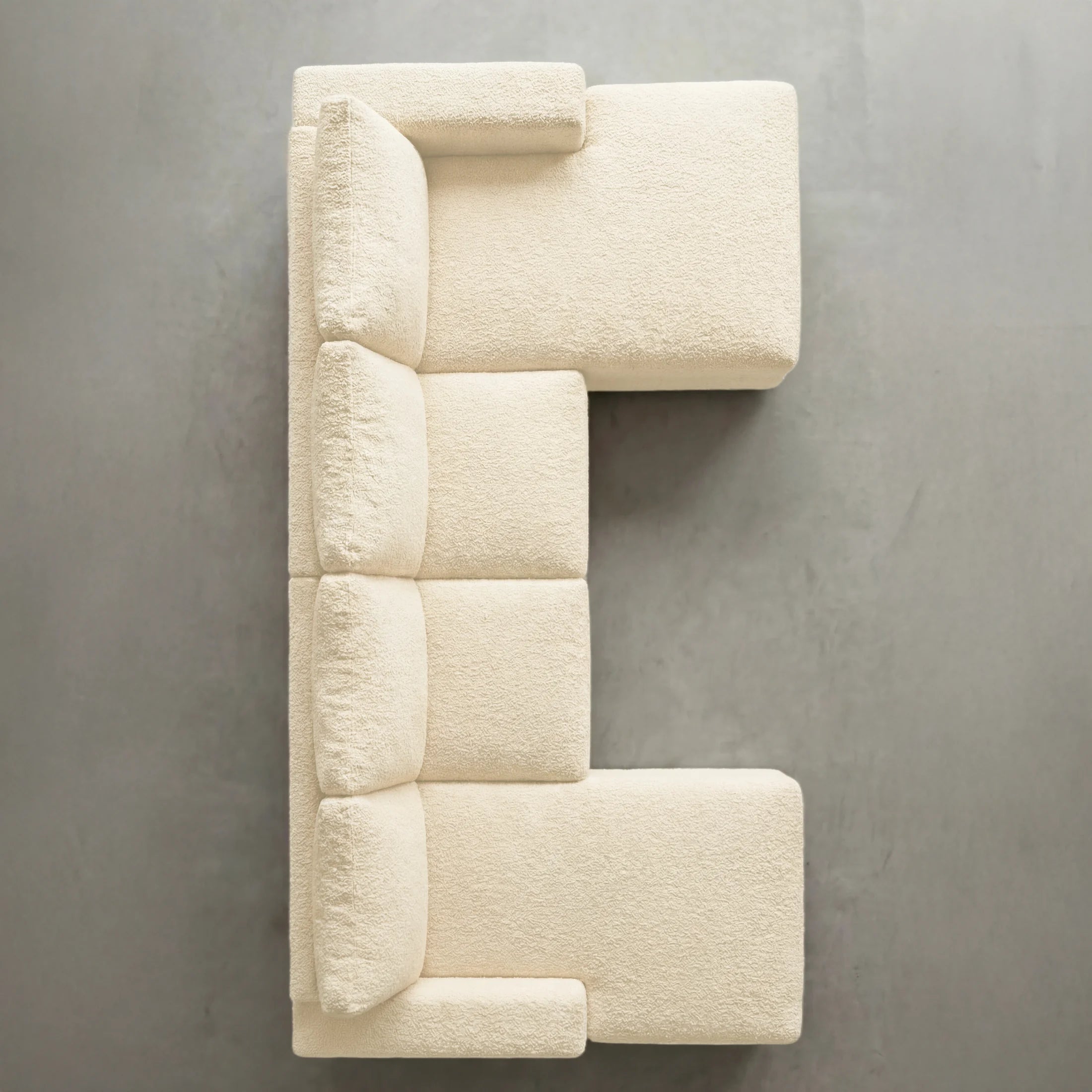 Cuddle Cream Three-Piece Double Chaise Sectional