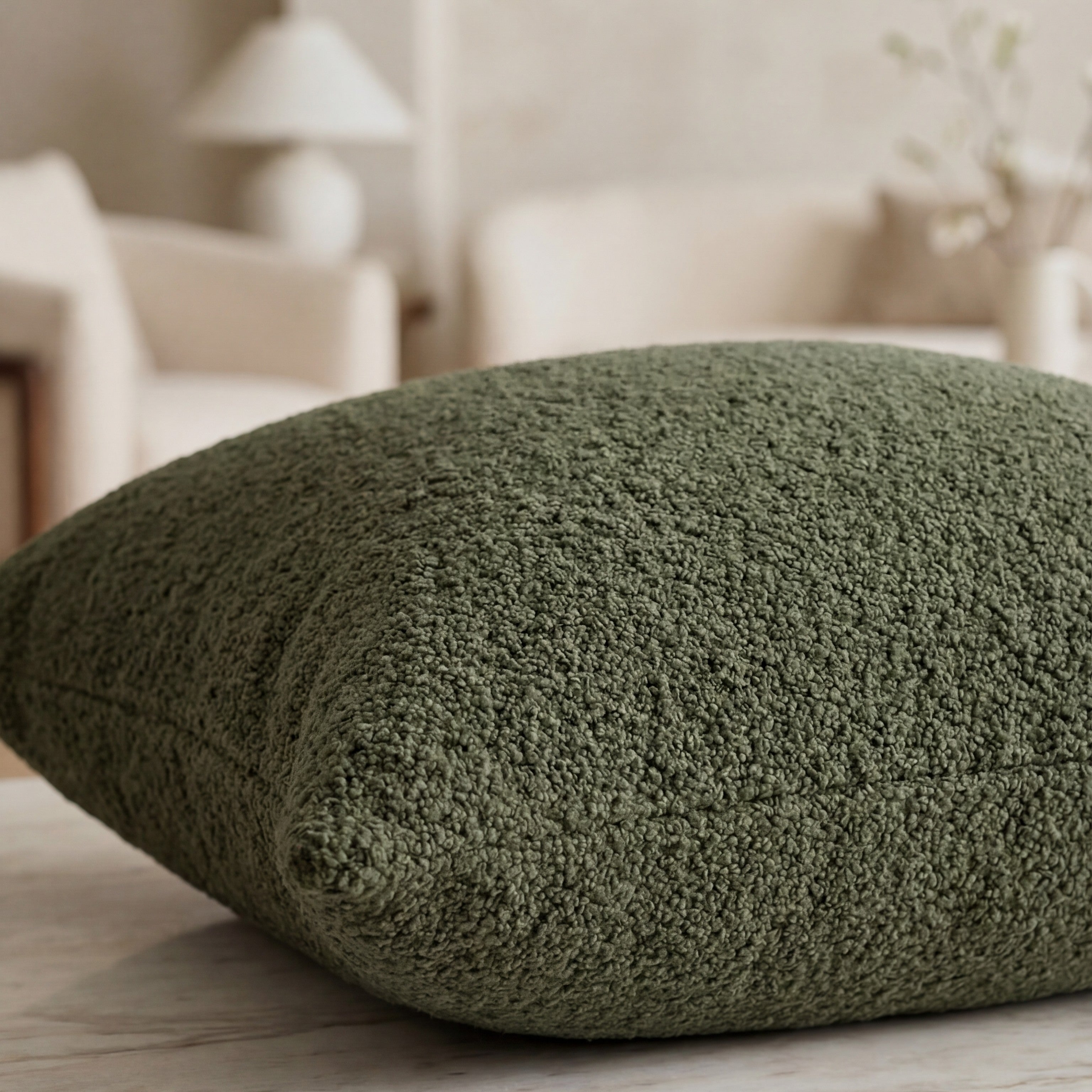 Cuddle Bouclé Throw Pillow Moss