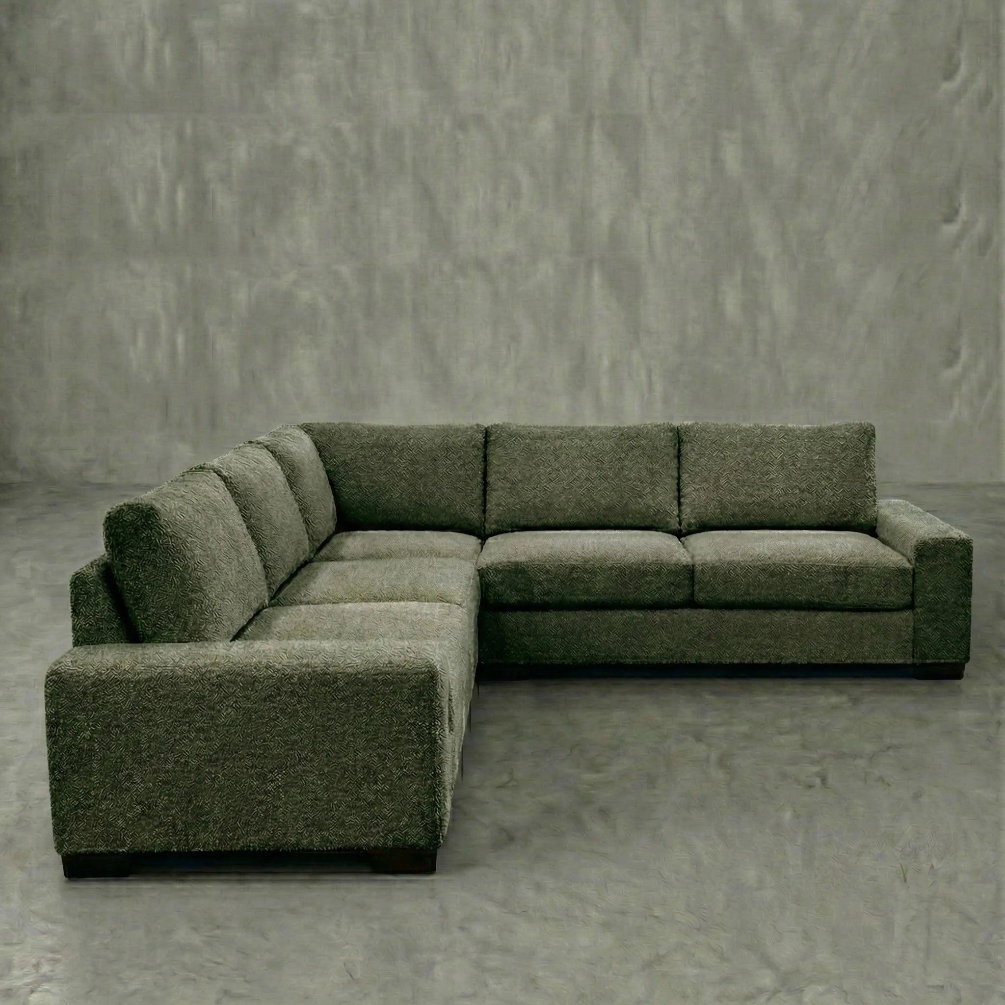 Cuddle Moss Three-Piece Sectional