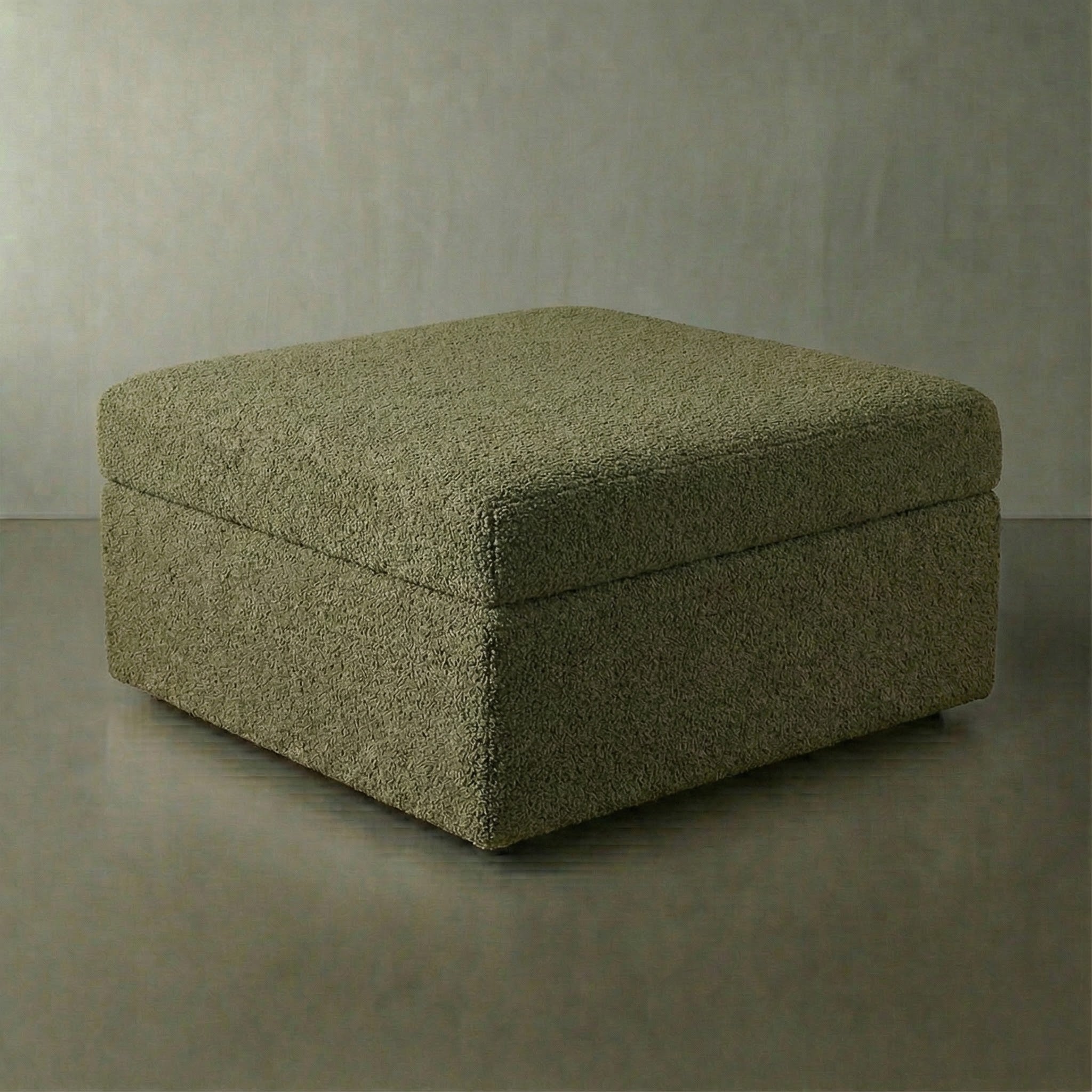 Cuddle Moss Ottoman Square