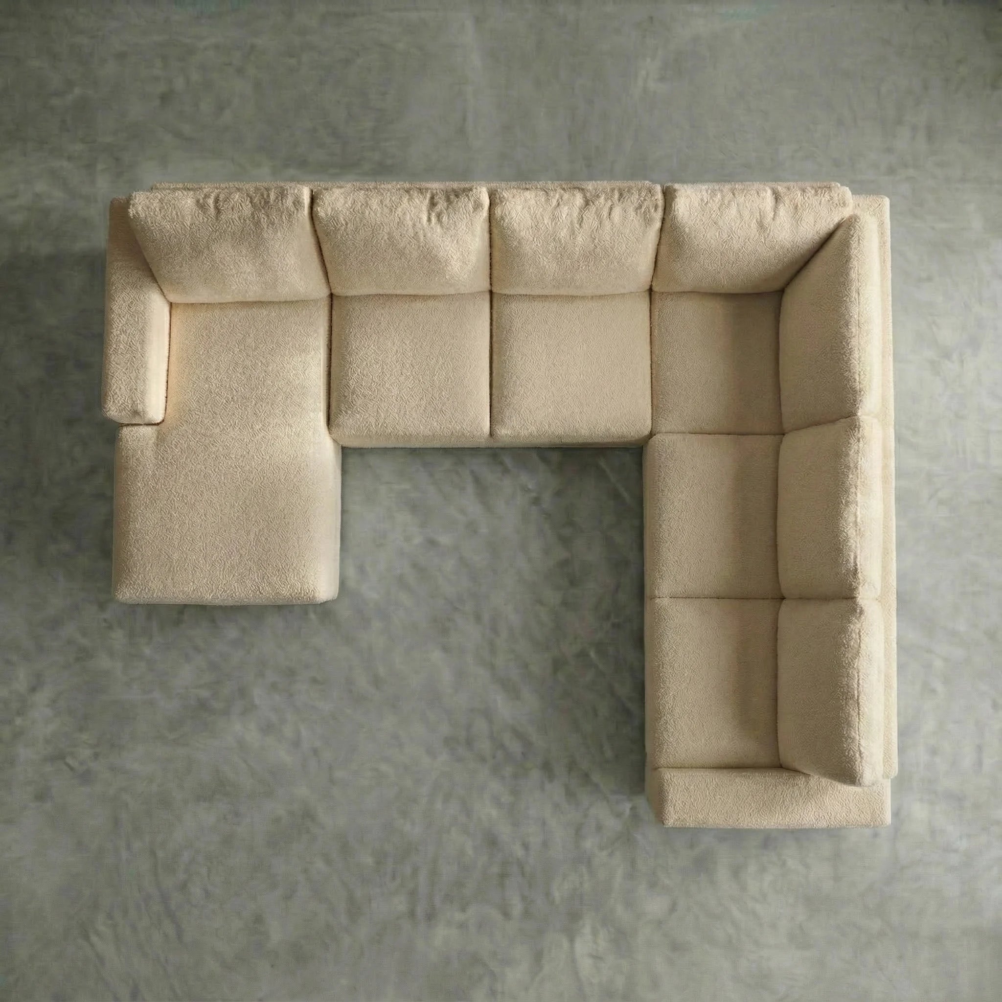 Cuddle Natural Three-Piece Chaise Sectional