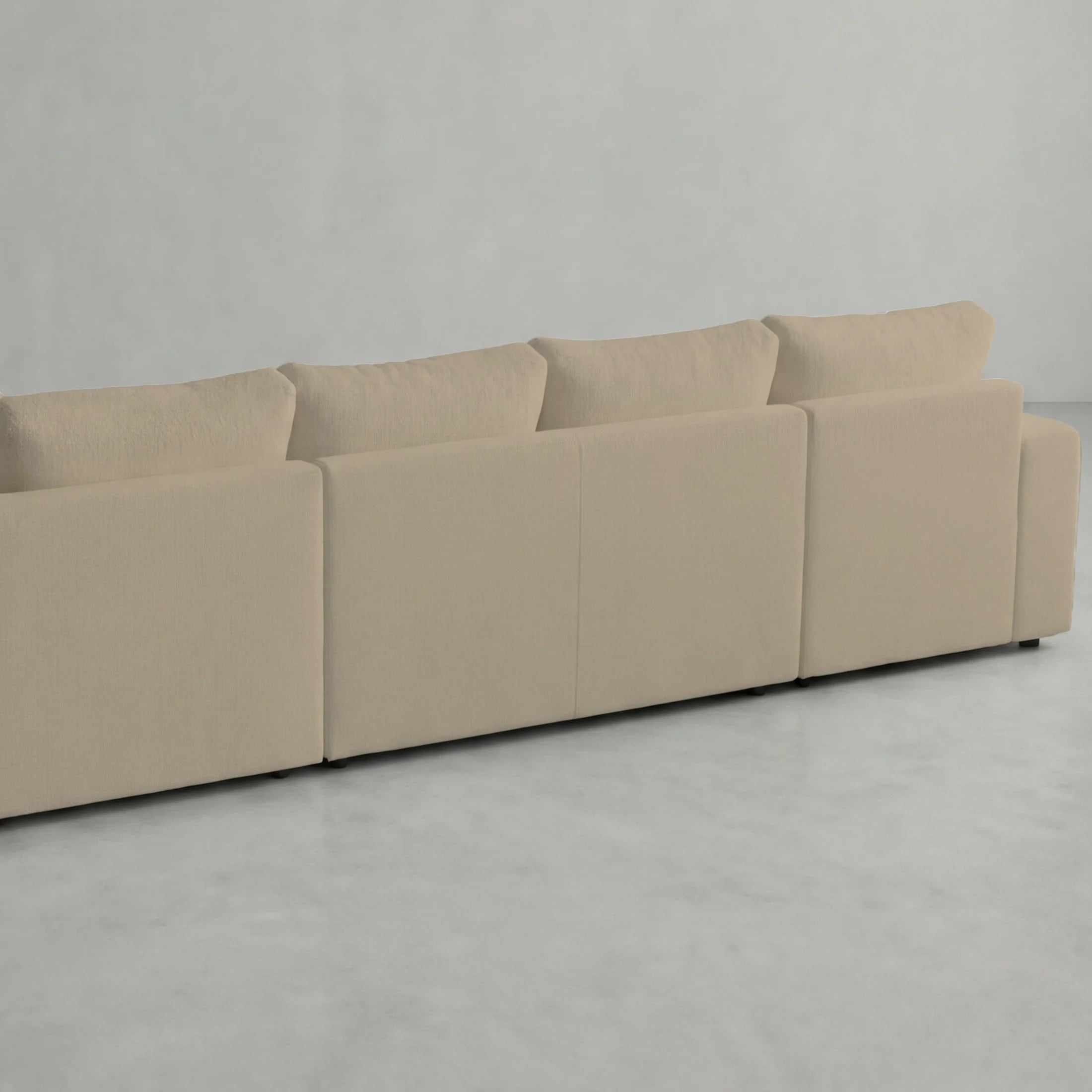 Cuddle Natural Three-Piece Double Chaise Sectional